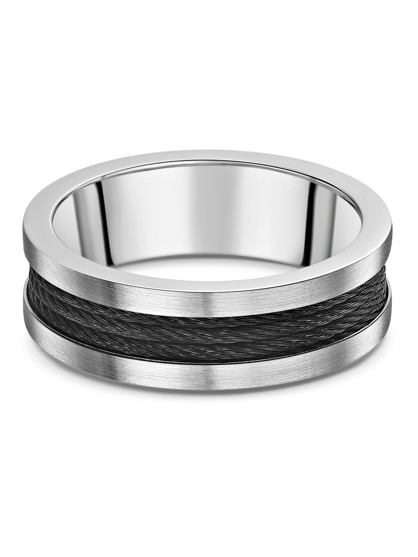 Image 2 of 2 of The Love Collection 7mm Wire inlay Titanium Ring