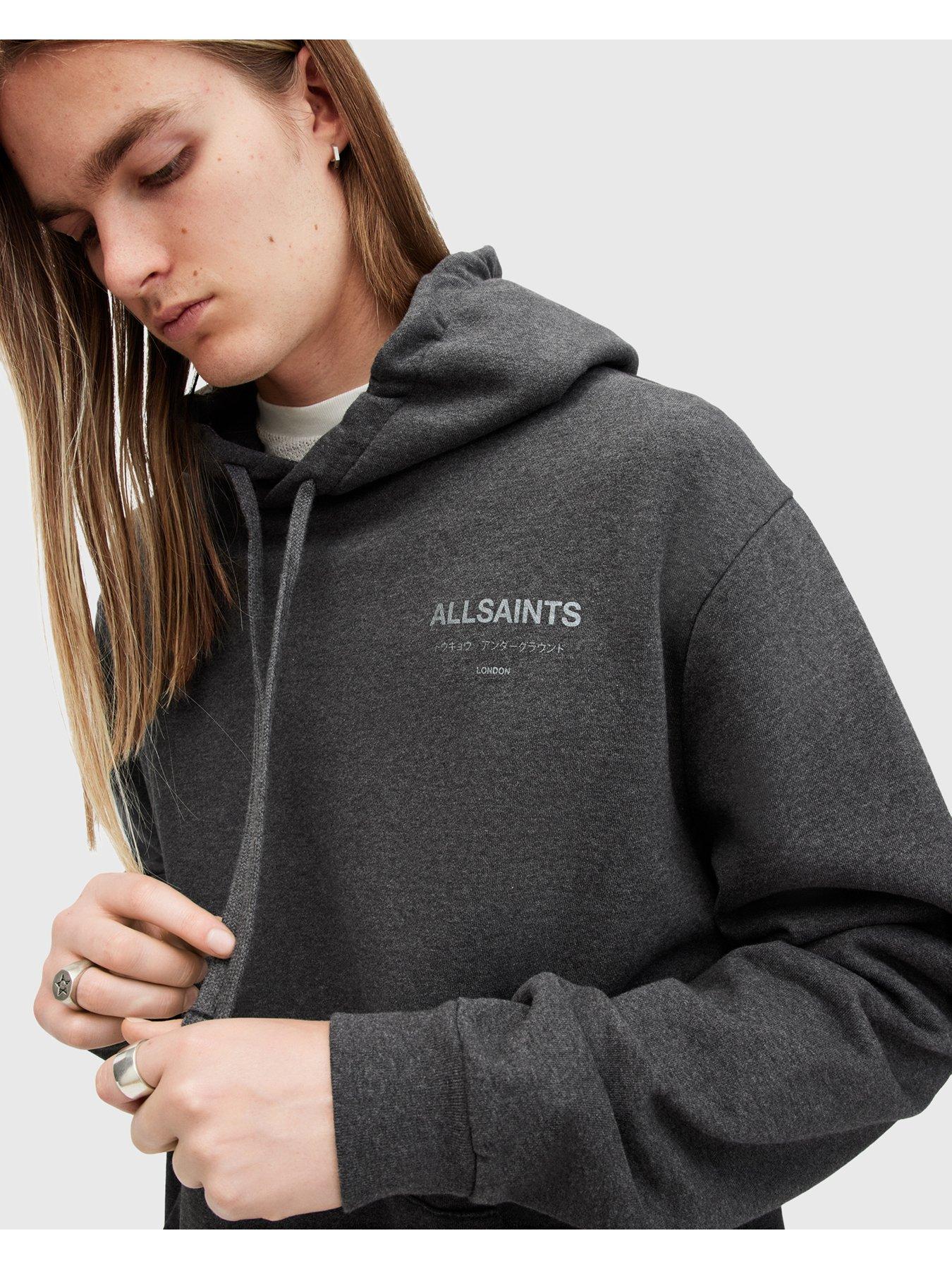 Image 4 of 5 of AllSaints Underground Overhead Hoodie - Grey