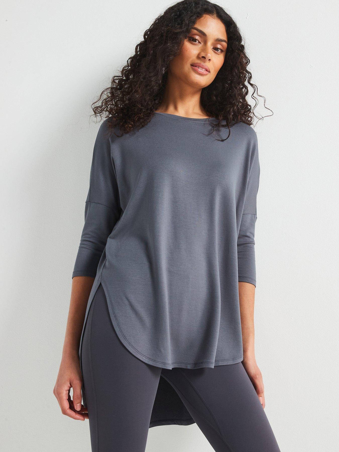 Image 1 of 6 of V by Very Longline Oversized Top - Grey