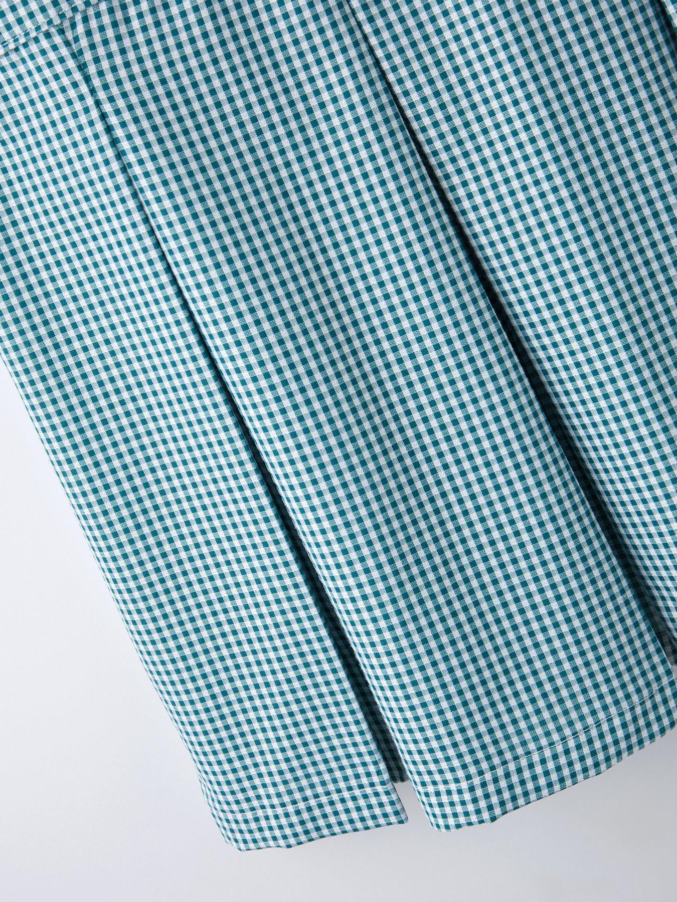 Image 5 of 5 of V by Very Girls Rib Collar Summer Gingham School Dress - Green