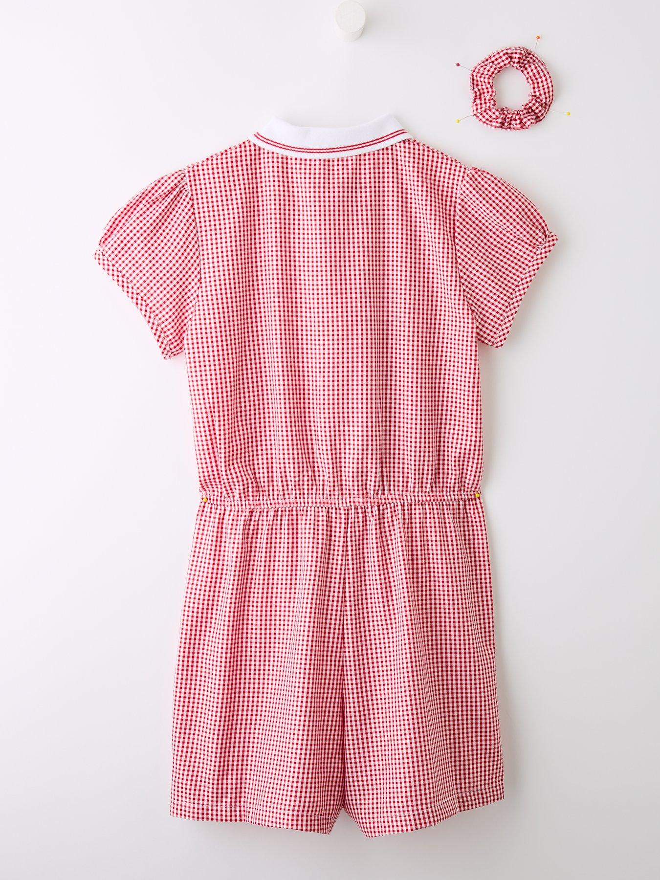 Image 2 of 5 of V by Very Girls Gingham Playsuit - Red