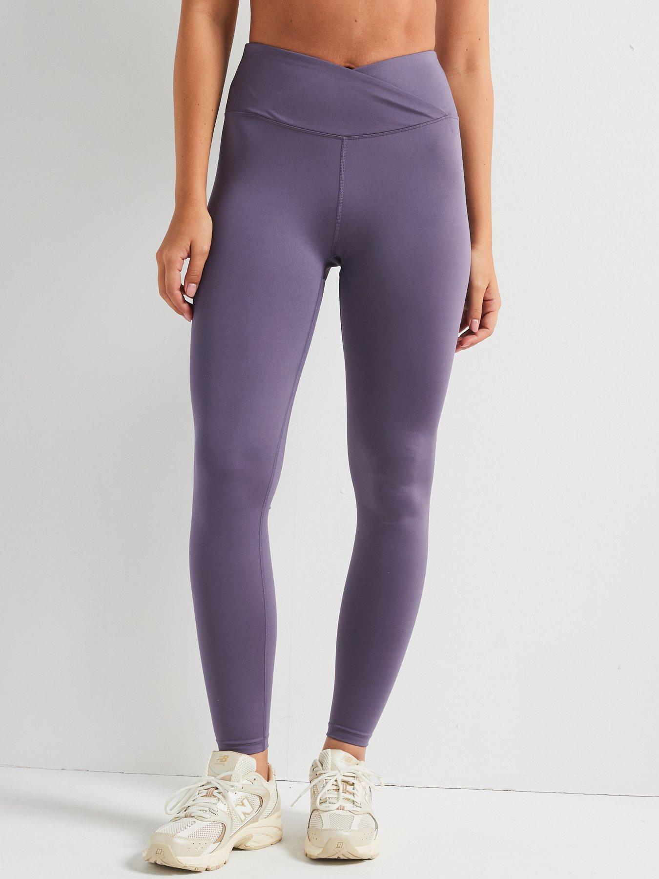 undefined Athleisure Wrap Waist Leggings - Purple