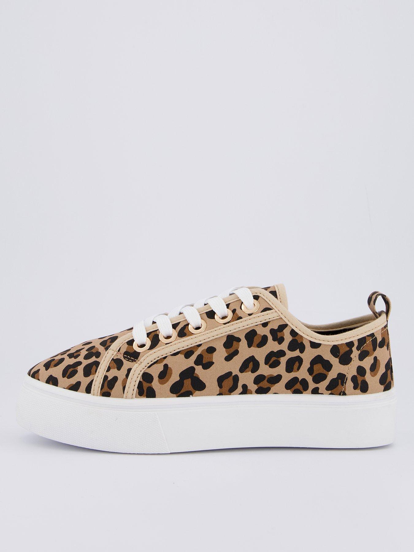 undefined Standard Canvas Lace Up Platform Trainers - Brown