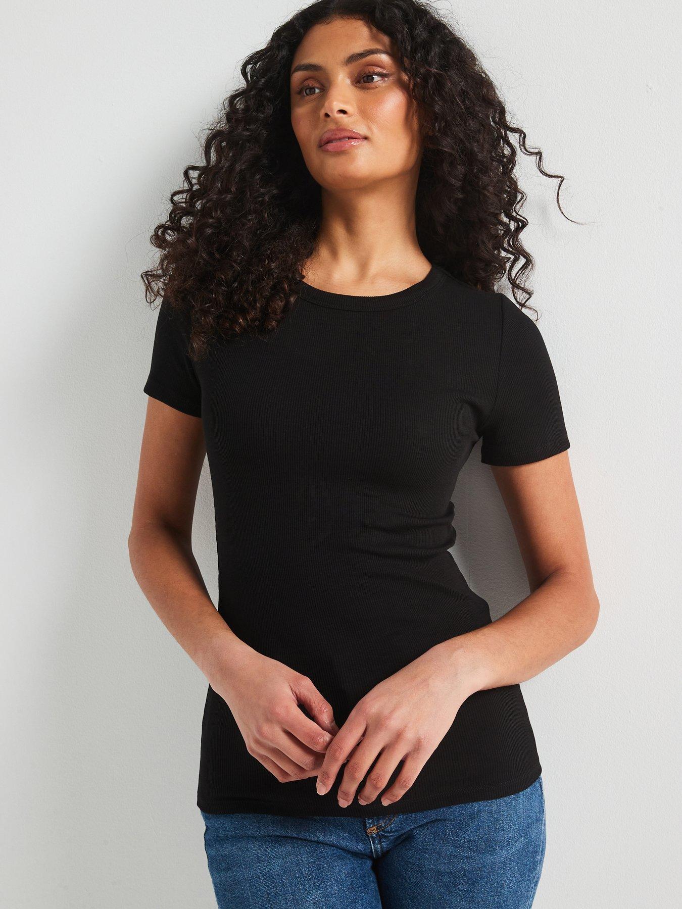 undefined Everyday Short Sleeve Ribbed T-Shirt - Black