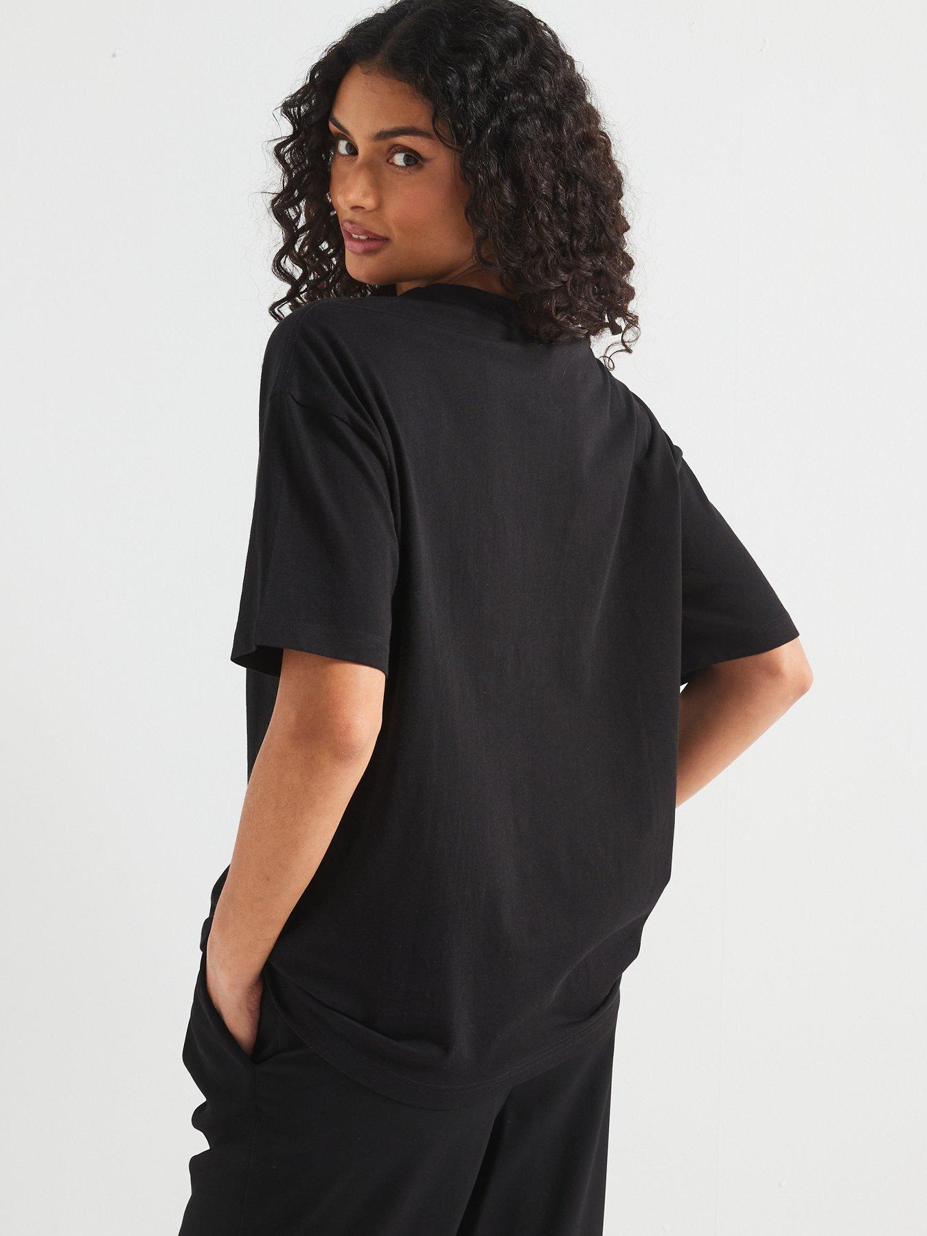 Image 2 of 6 of V by Very Paris Embroidered T-Shirt - Black