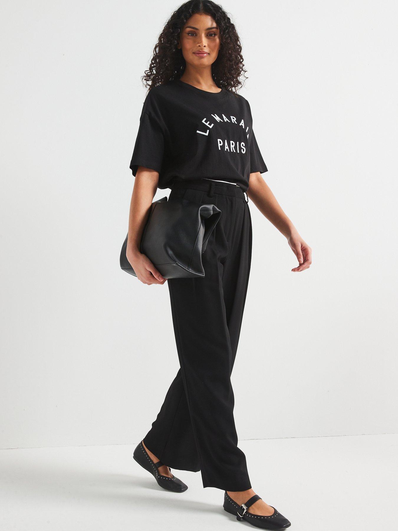 Image 3 of 6 of V by Very Paris Embroidered T-Shirt - Black