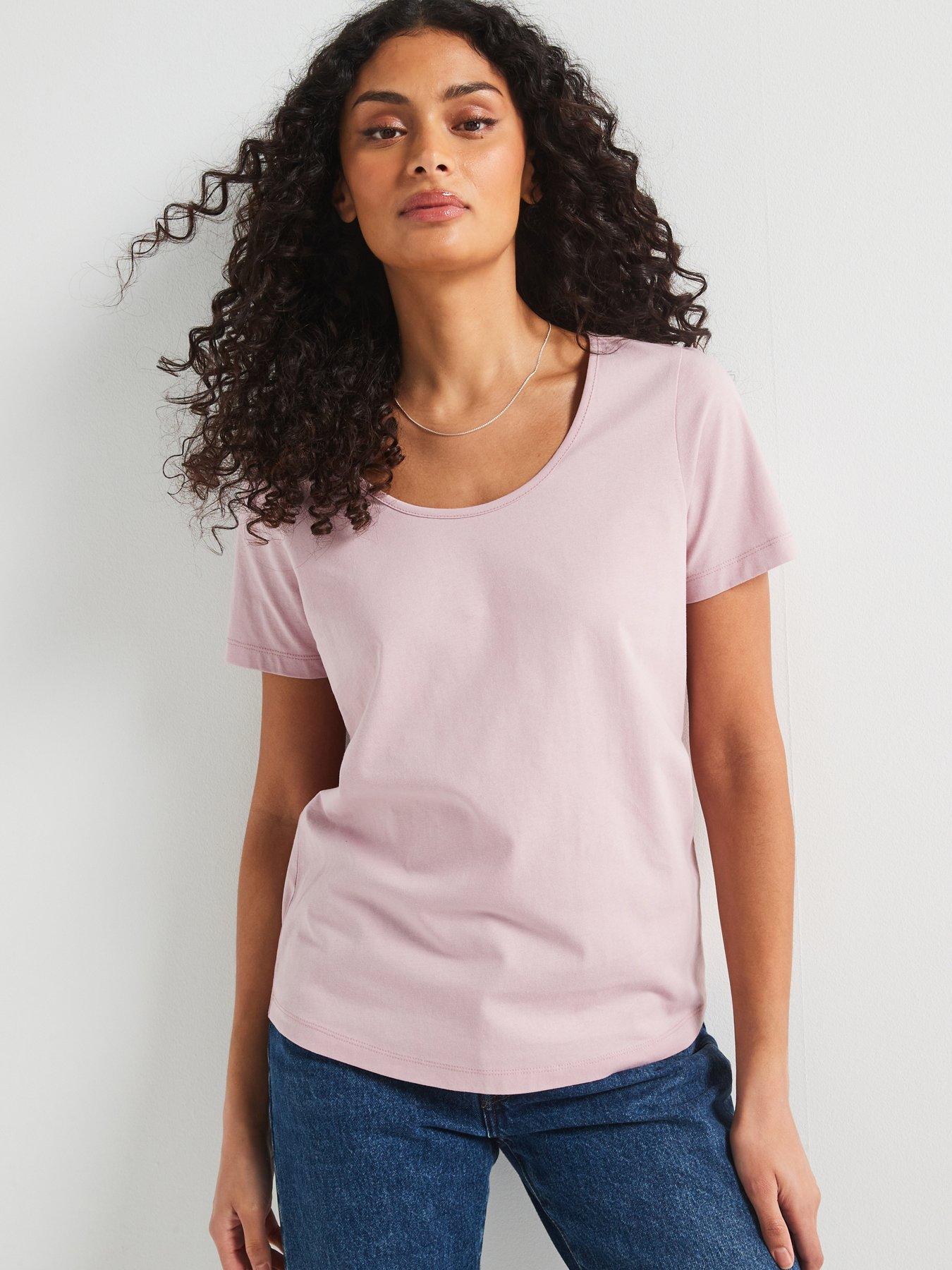 undefined Essential Scoop Neck T-Shirt - Pink