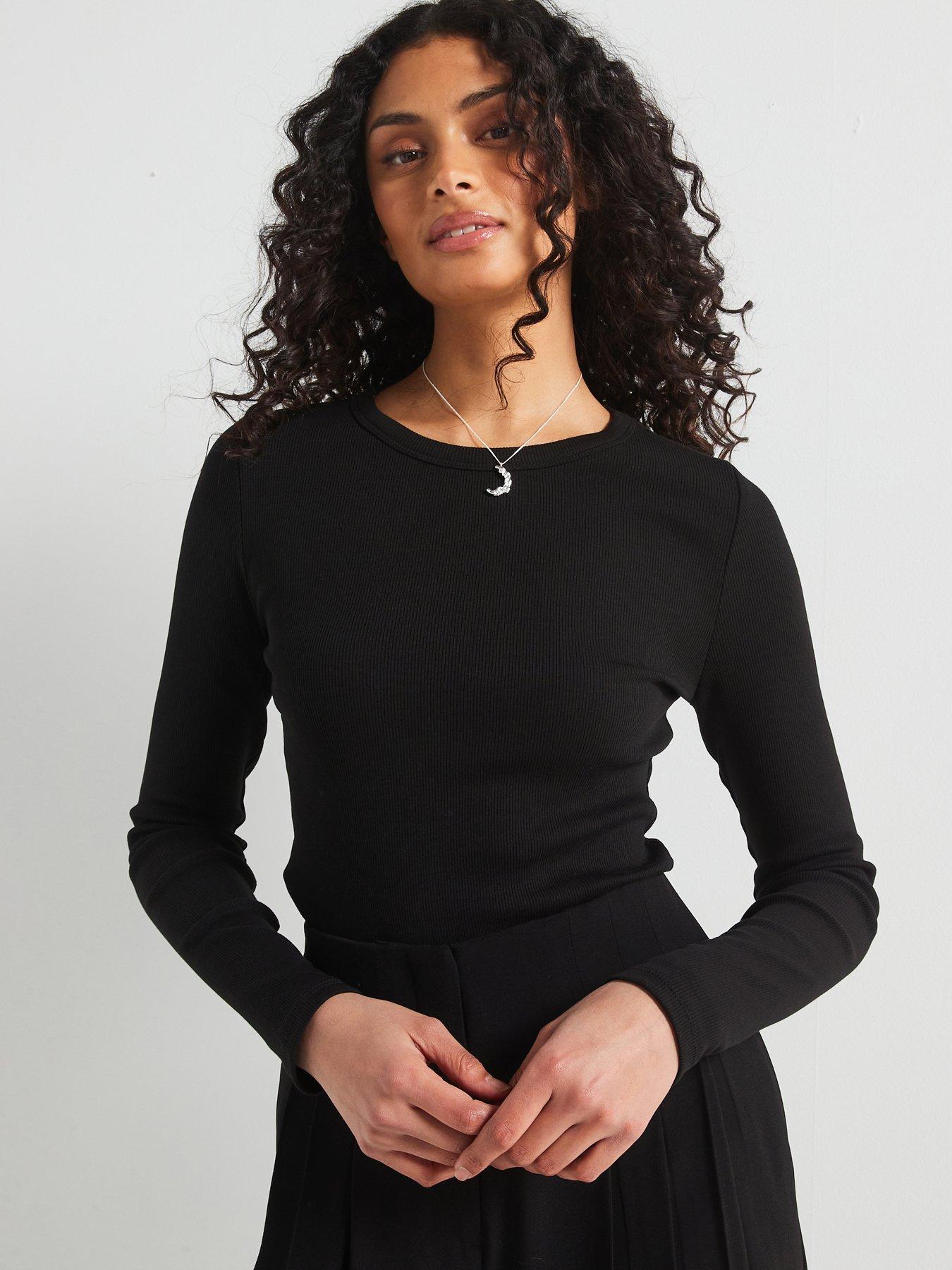 undefined Everyday Long Sleeve Rib T-Shirt - Black