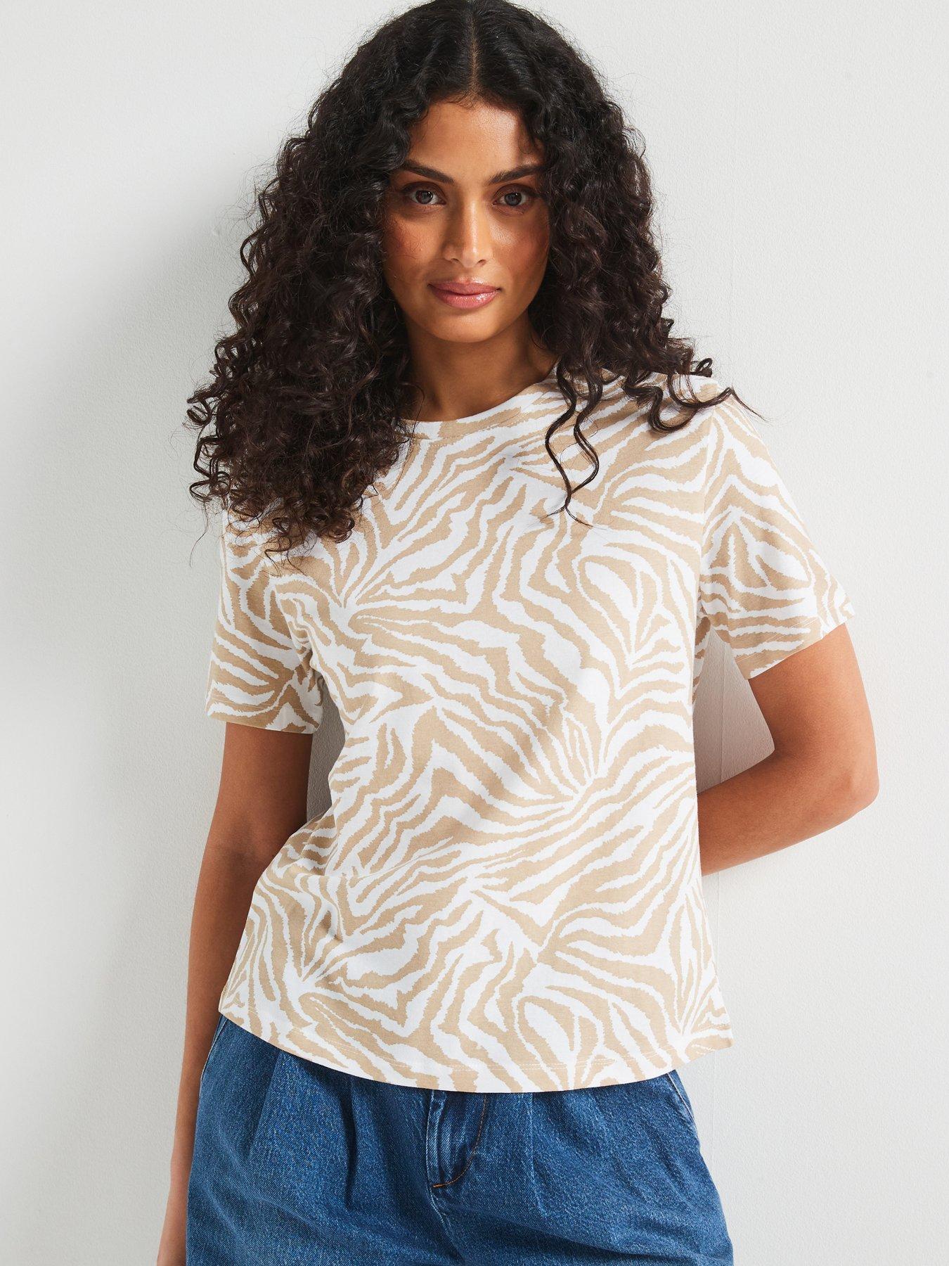 undefined The Essential Crew Neck T-Shirt Print - Zebra