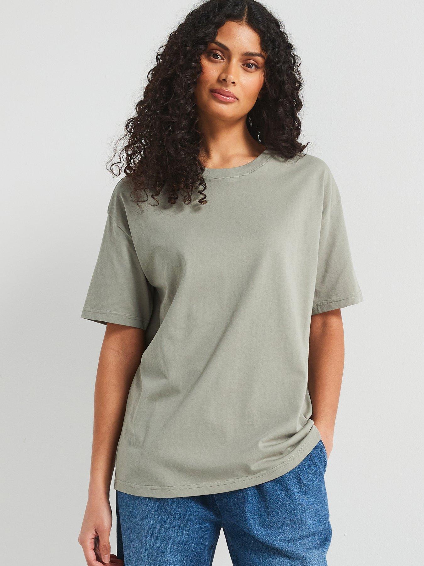 V by Very Essential Oversized T-Shirt - Green