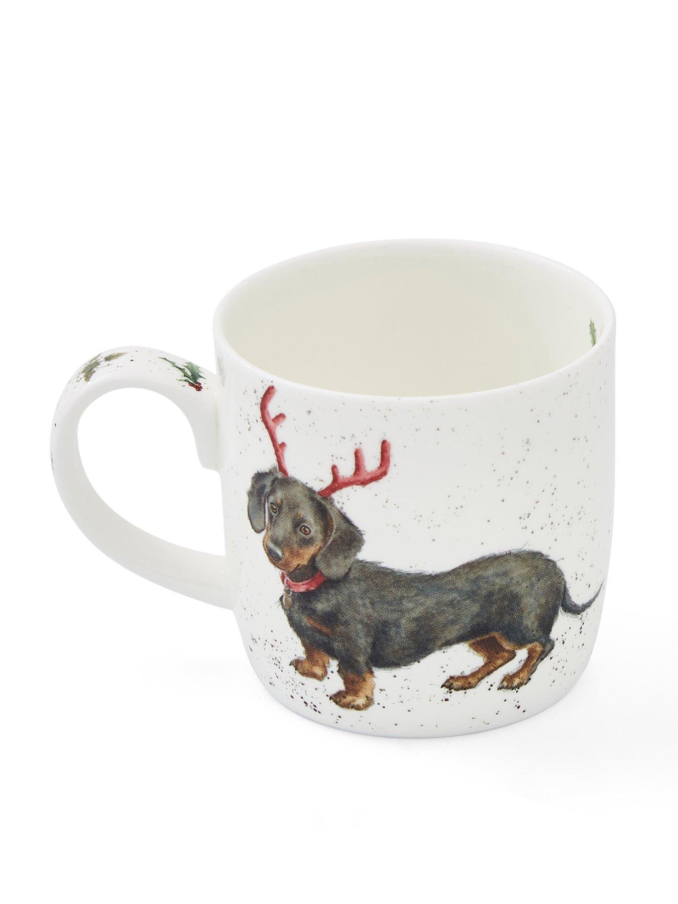 Image 3 of 6 of ROYAL WORCESTER Wrendale Dachshund Through The Snow Mug