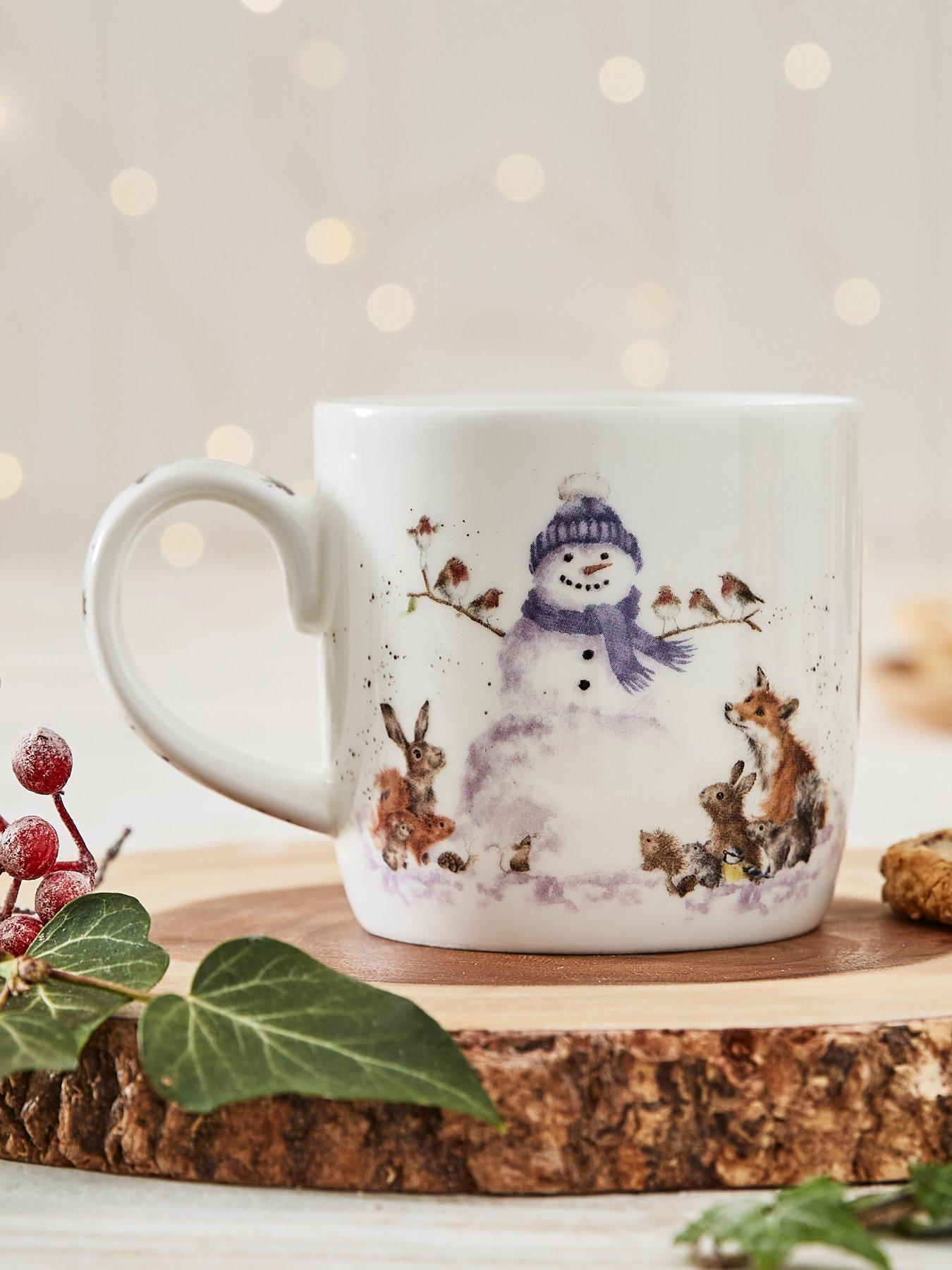 ROYAL WORCESTER Wrendale Gathered All Around Snowman Mug