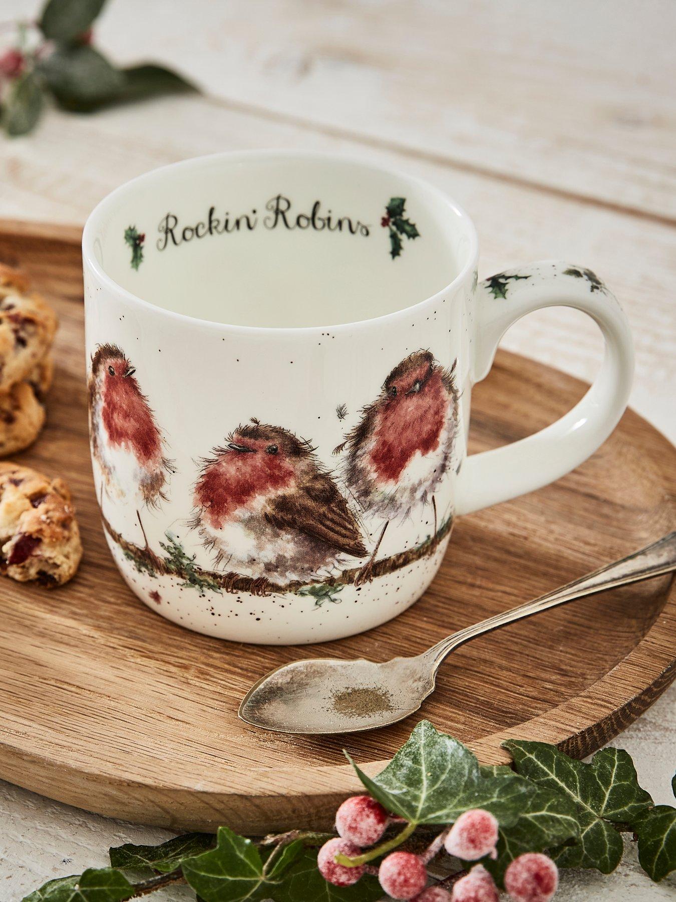 Product photograph of Royal Worcester Wrendale Rockin Rsquo Robins Mug from very.co.uk