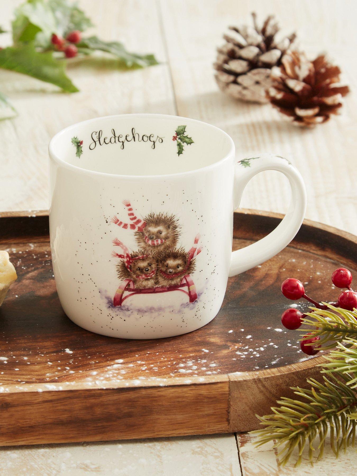 Product photograph of Royal Worcester Wrendale Sledgehogs Mug from very.co.uk