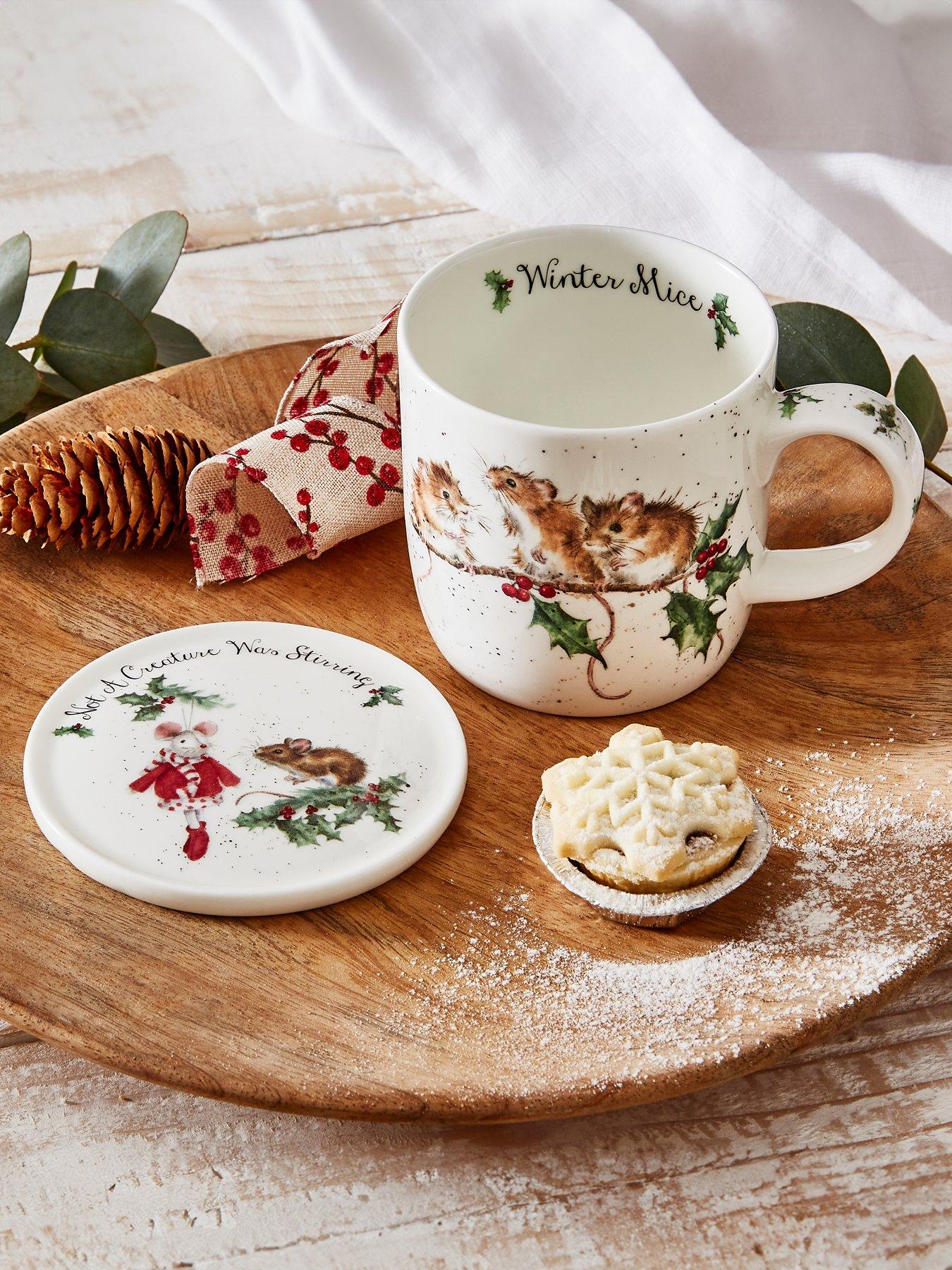 Product photograph of Royal Worcester Wrendale Winter Mice Mug And Coaster Set from very.co.uk