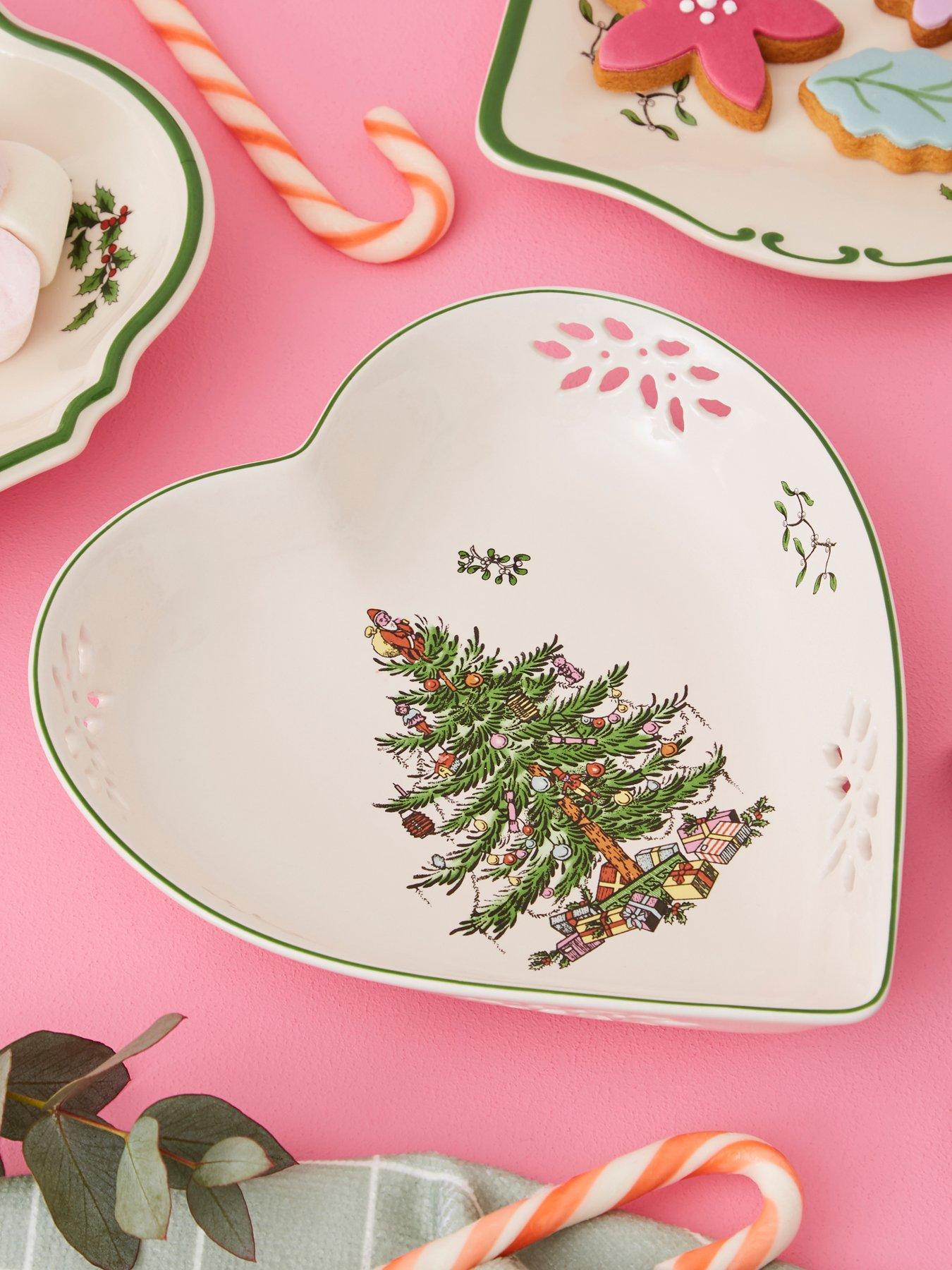 Spode Christmas Tree Pierced Heart-Shaped Dish