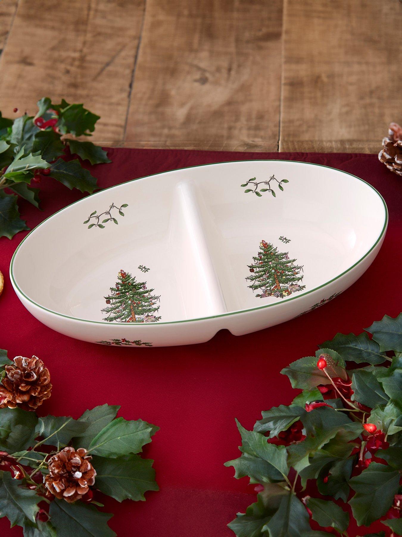 Product photograph of Spode Christmas Tree Divided Serving Platter from very.co.uk