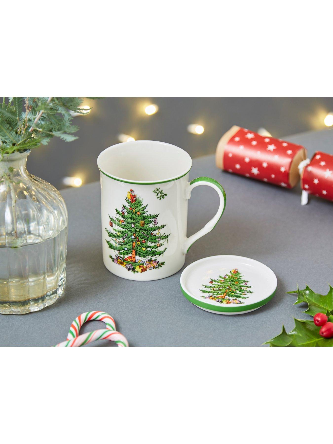 Product photograph of Spode Christmas Tree Mug And Coaster Set from very.co.uk