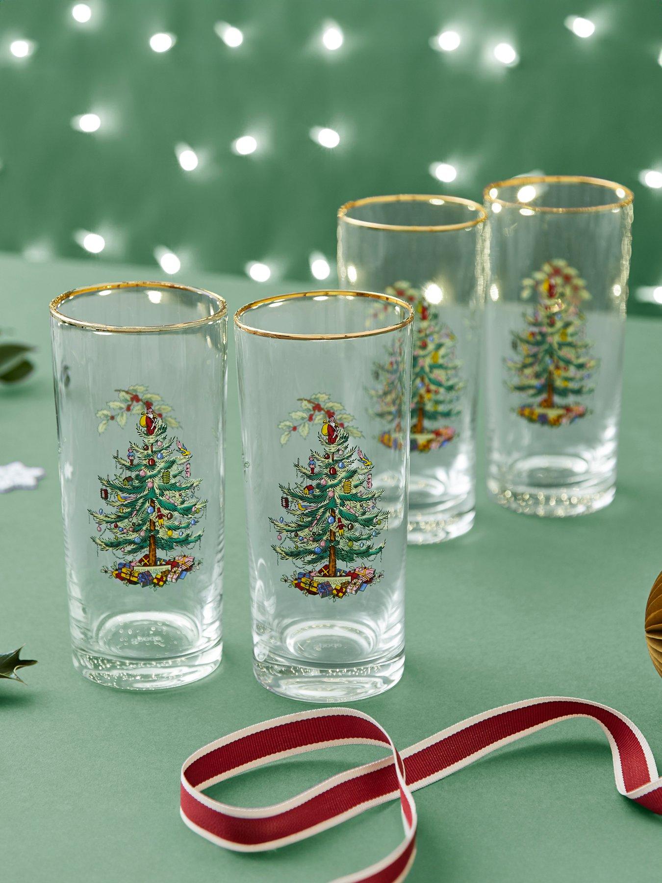 Product photograph of Spode Christmas Tree Highball Glasses - Set Of 4 from very.co.uk