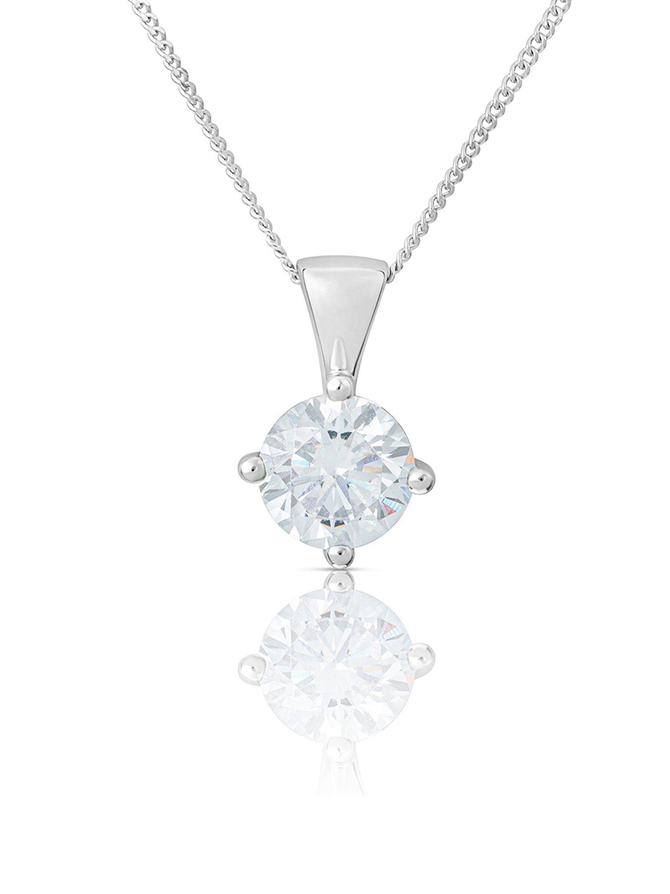 Product photograph of Love Diamond Diamond Solitaire Pendant Necklace G Vs Lab Grown from very.co.uk