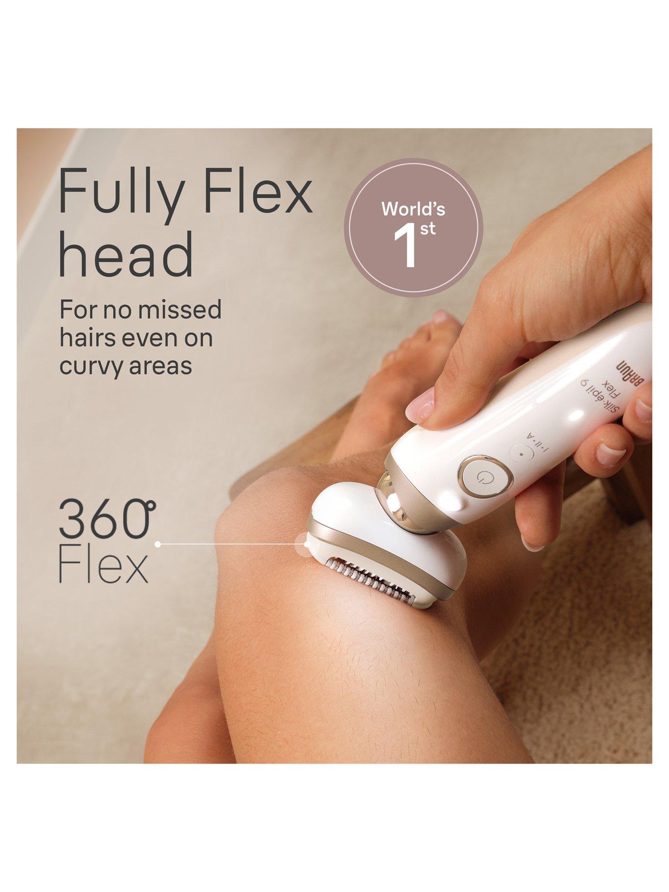 Image 3 of 7 of Braun Silk-&eacute;pil 9 Flex, Epilator For Easy Hair Removal, 9-041 3D -&nbsp;White/Gold