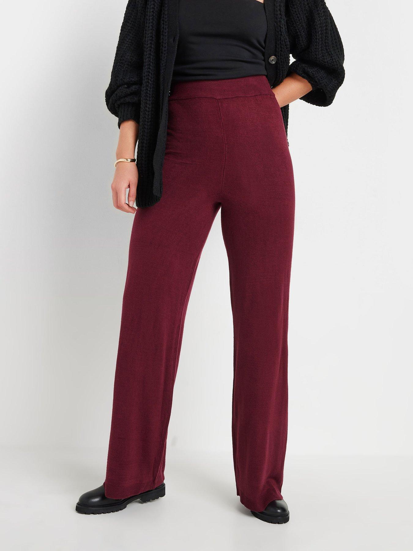 undefined Tall Wide Leg Trousers - Red
