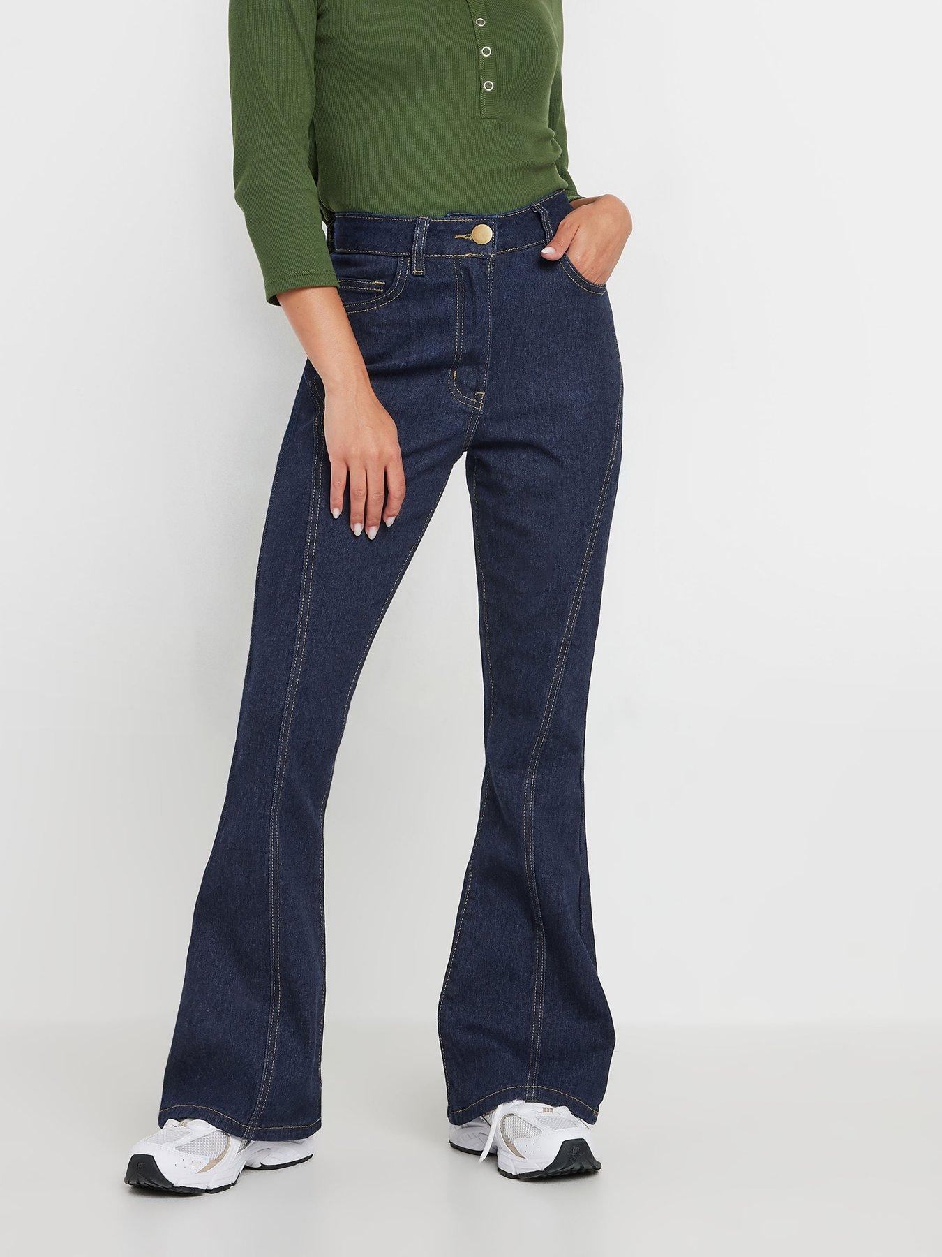 Petite Seam Front Kick Flare Jean