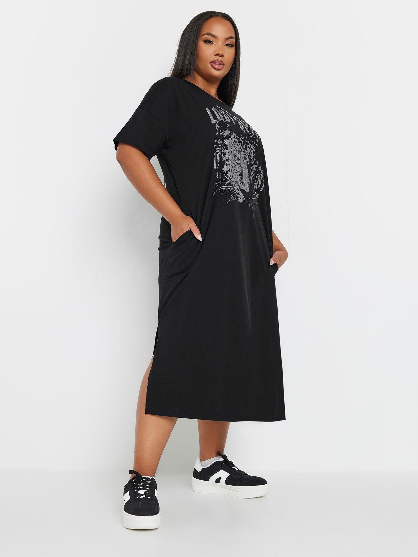 Image 1 of 4 of Yours Curve Throw On Dress - Black