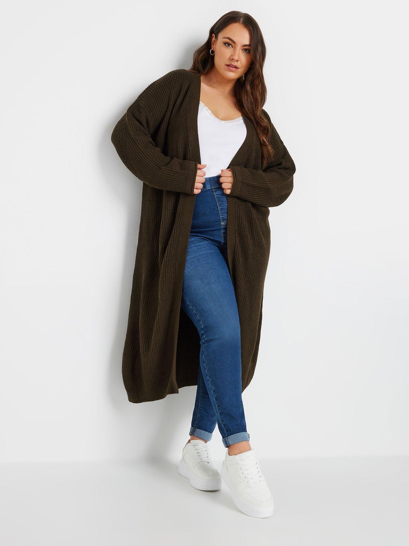 Yours Curve Maxi Cardigan - Brown