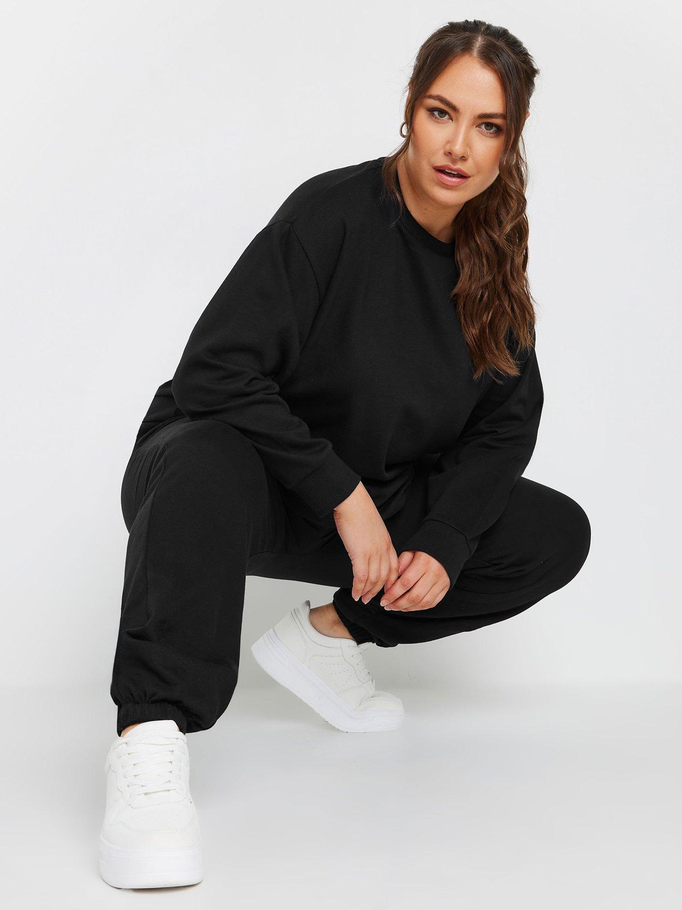 Yours Curve Crew Neck Sweatshirt - Black