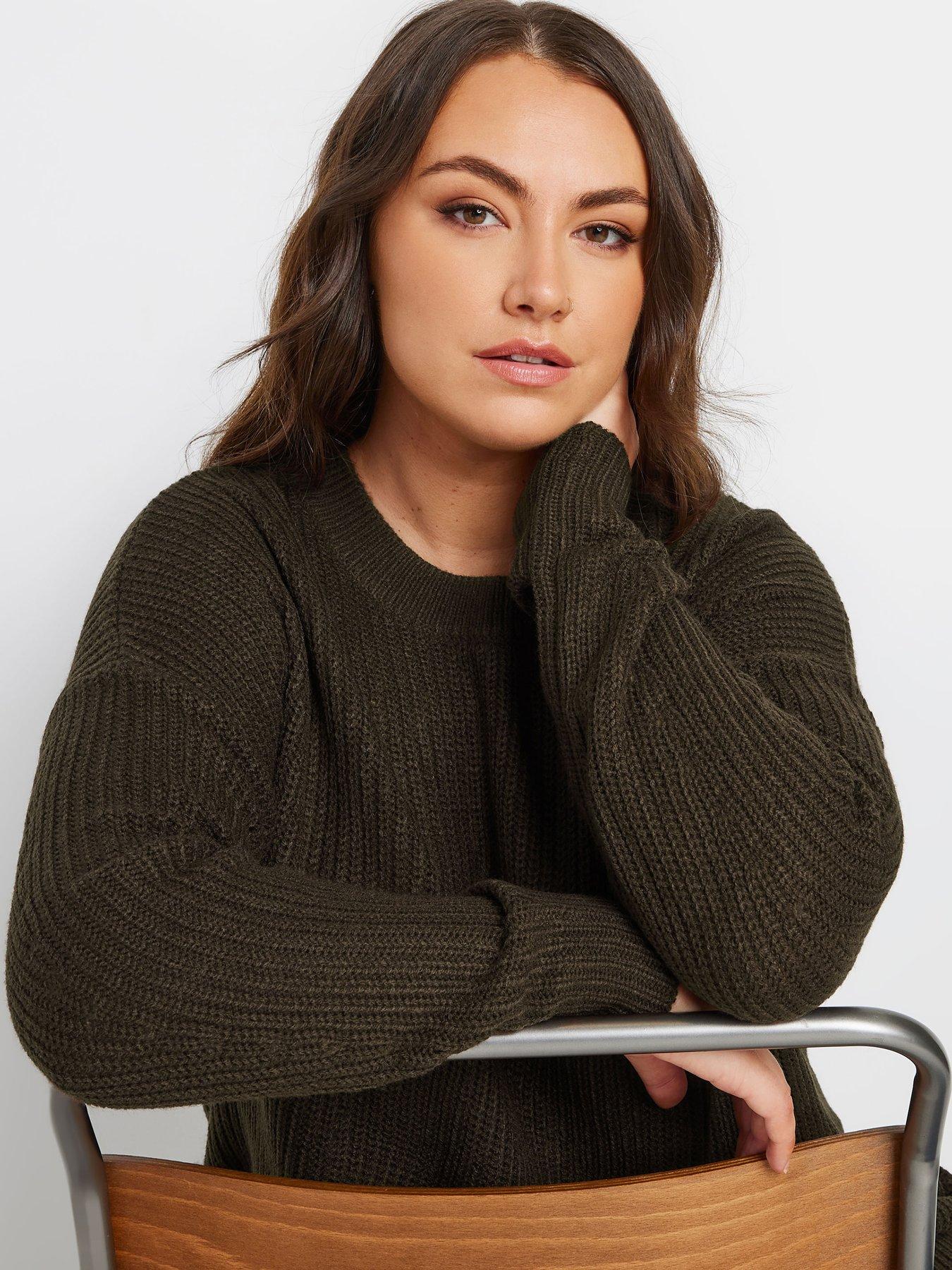 Yours Curve Drop Shoulder Jumper - Brown