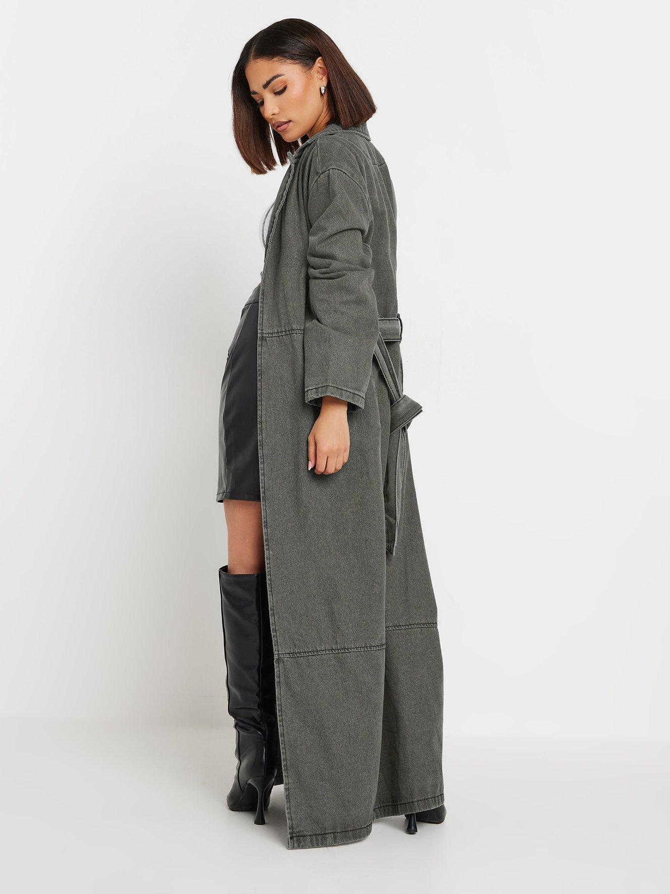Image 2 of 4 of PixieGirl Petite Denim Trench Coat