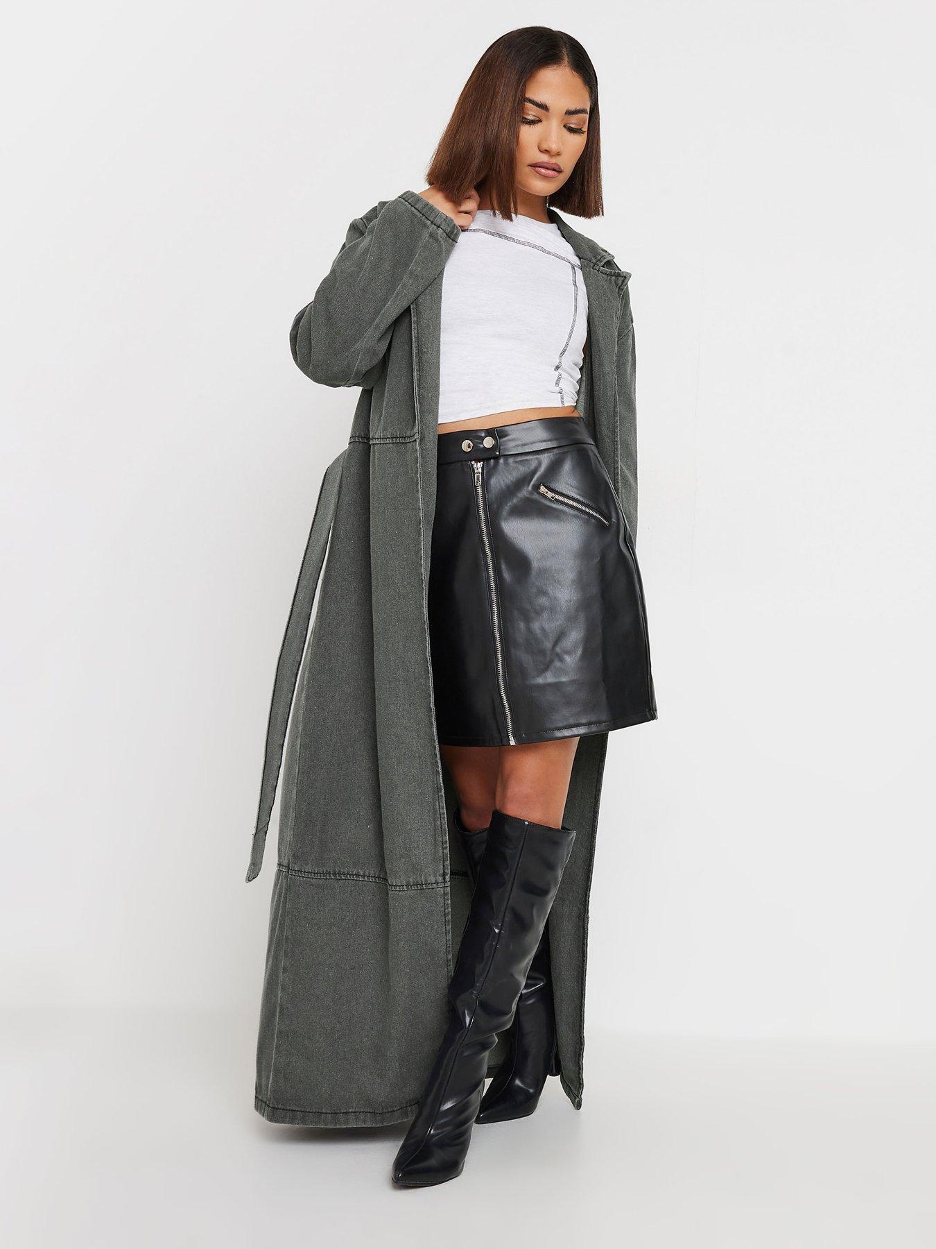Image 3 of 4 of PixieGirl Petite Denim Trench Coat