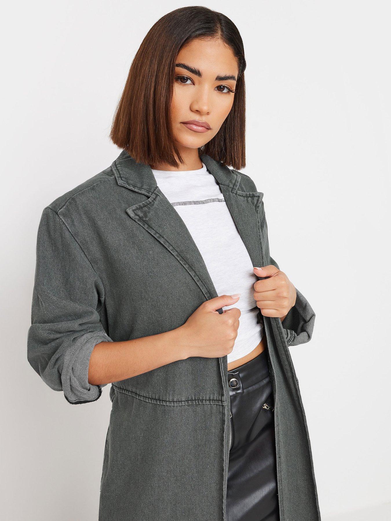 Image 4 of 4 of PixieGirl Petite Denim Trench Coat