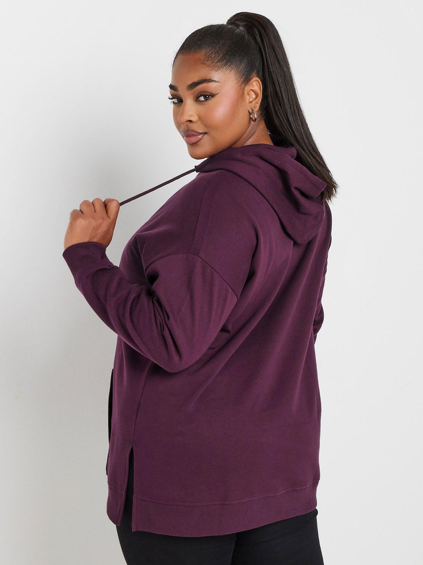 Image 2 of 4 of Yours Curve Overhead Hoodie - Burgundy