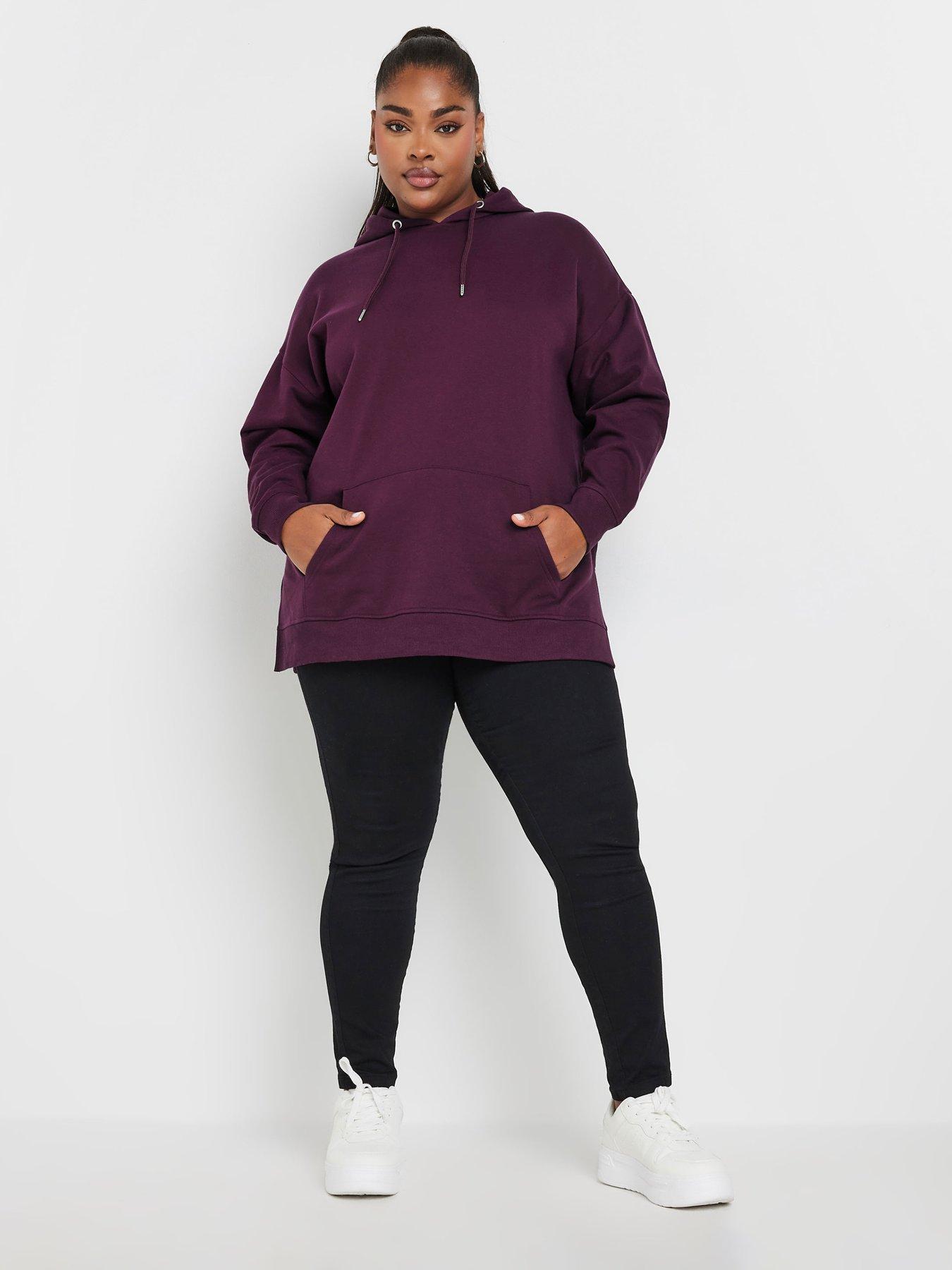 Image 3 of 4 of Yours Curve Overhead Hoodie - Burgundy