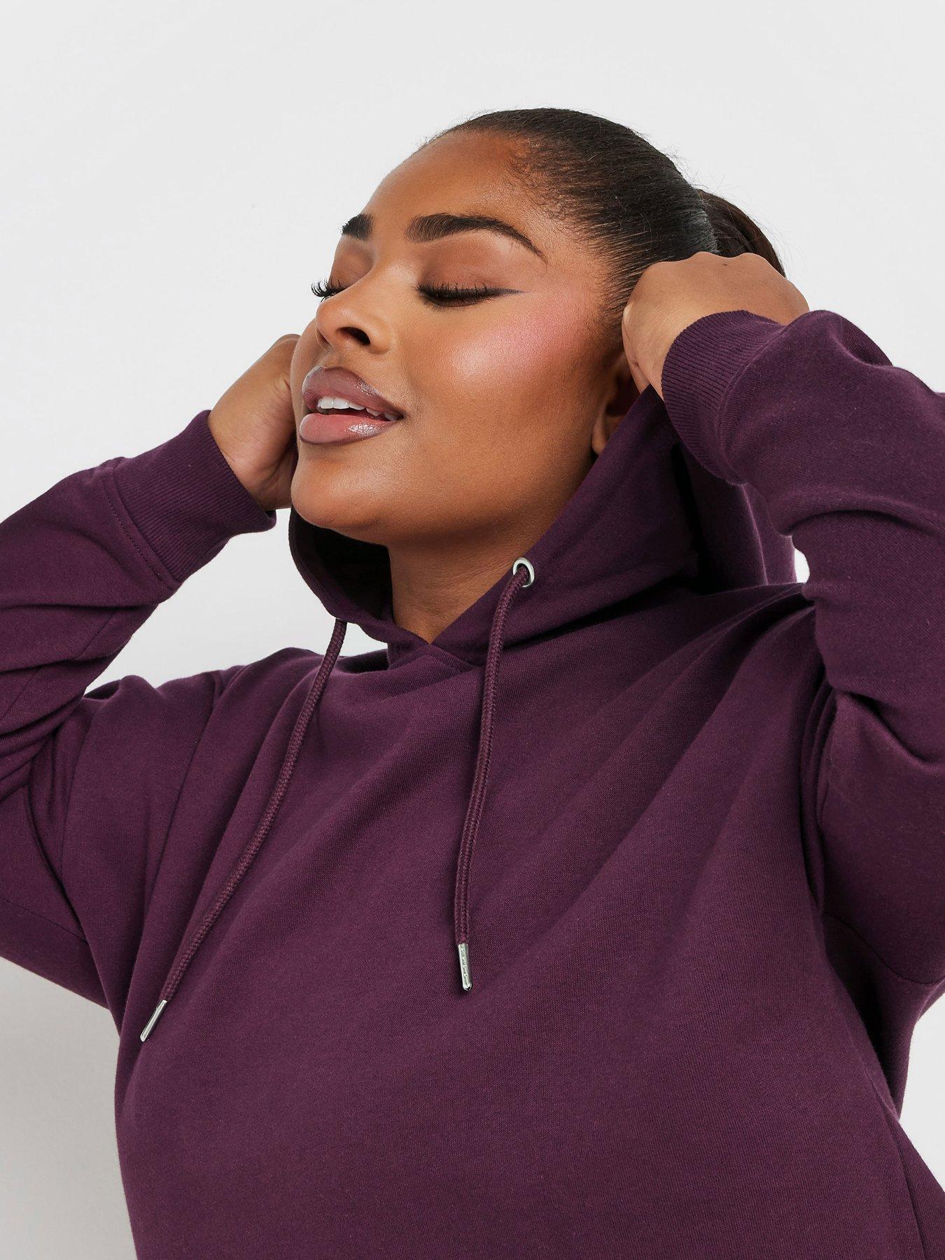 Image 4 of 4 of Yours Curve Overhead Hoodie - Burgundy