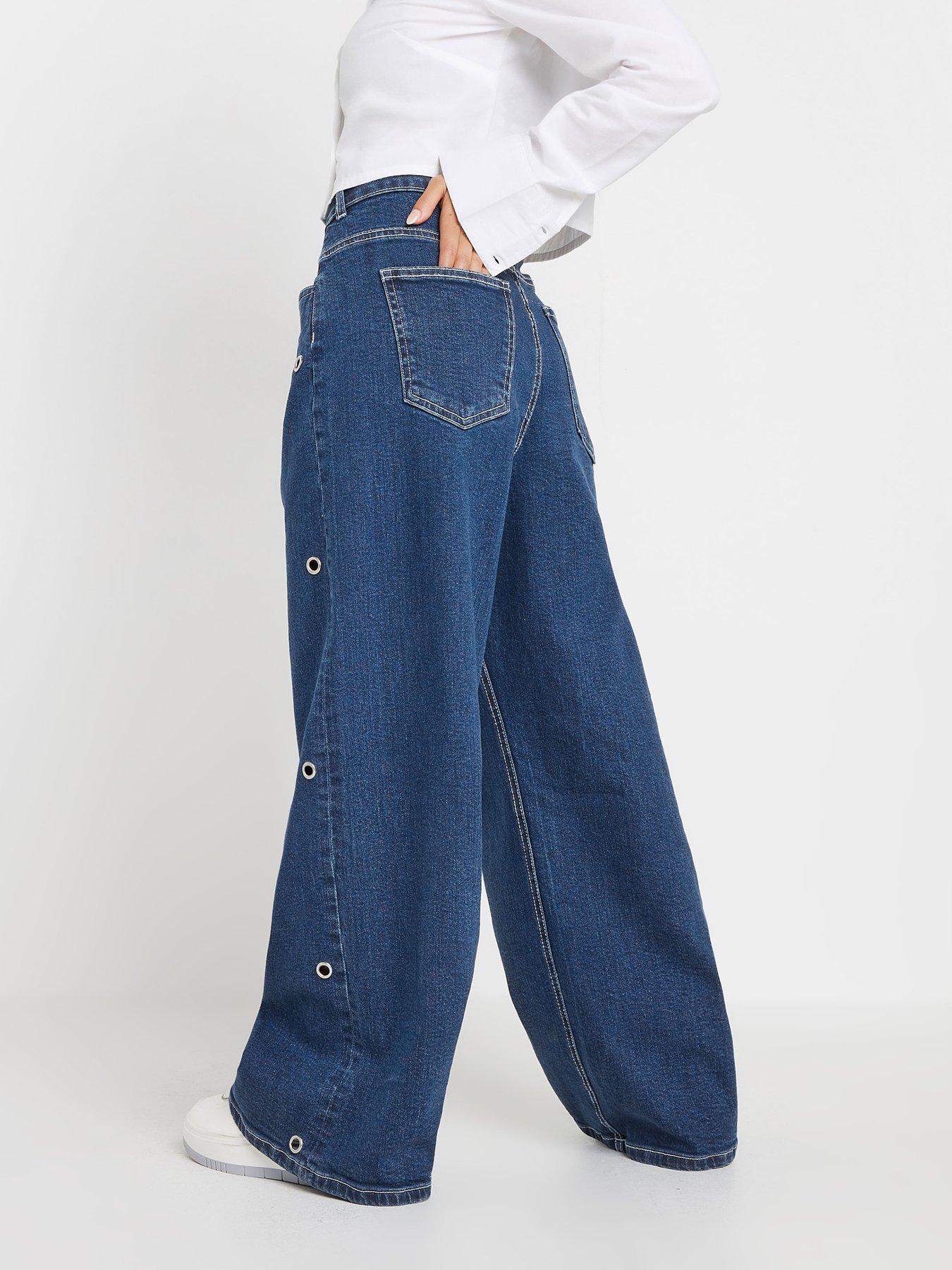 Image 2 of 4 of PixieGirl Petite Eyelet Detail Jeans - Blue