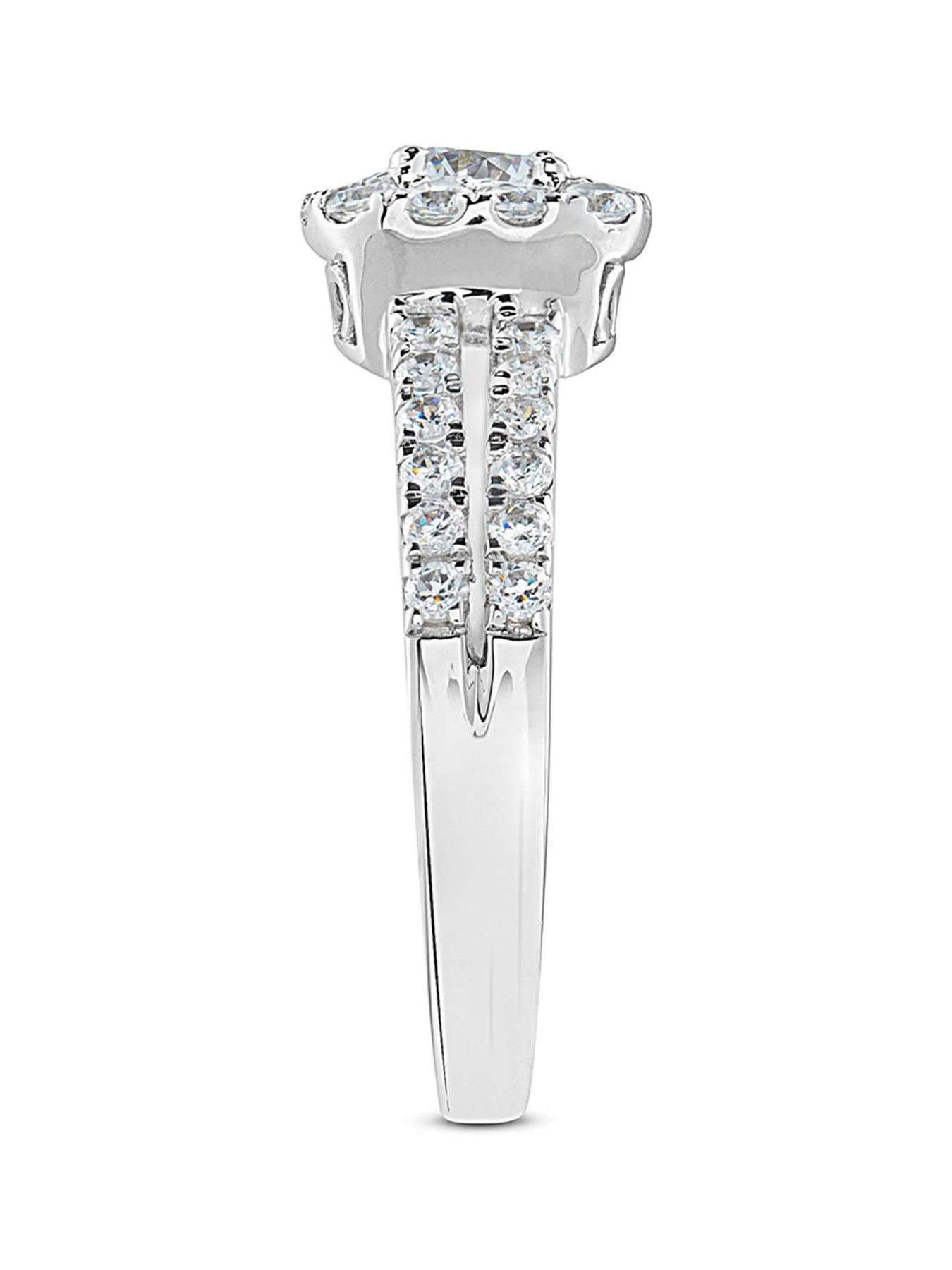 Image 4 of 5 of Love DIAMOND 1Ct Diamond Solitaire Halo Ring G VS+ Lab Grown