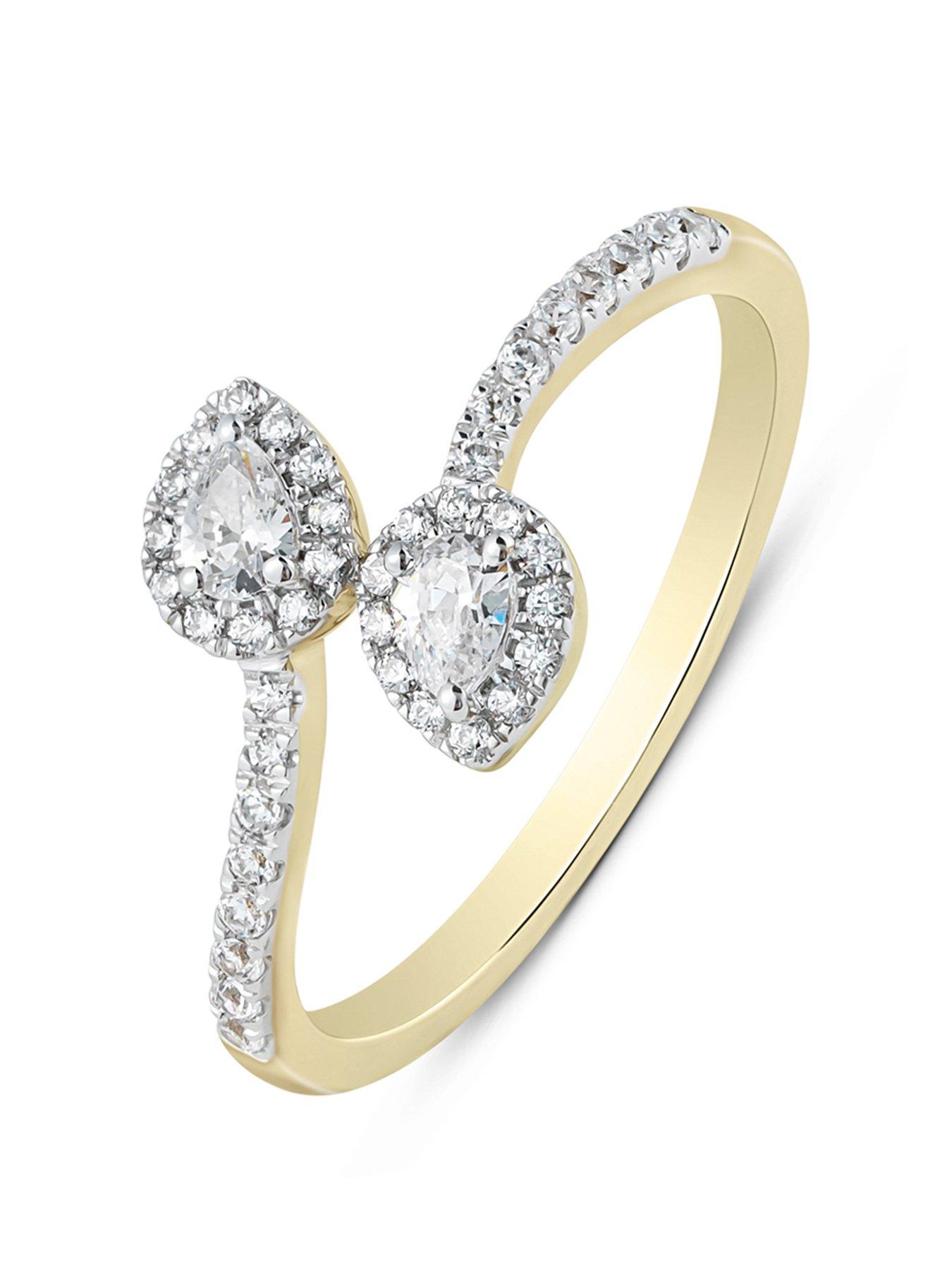 undefined Pear Shaped Diamond Wrap Around Ring G VS+ Lab Grown