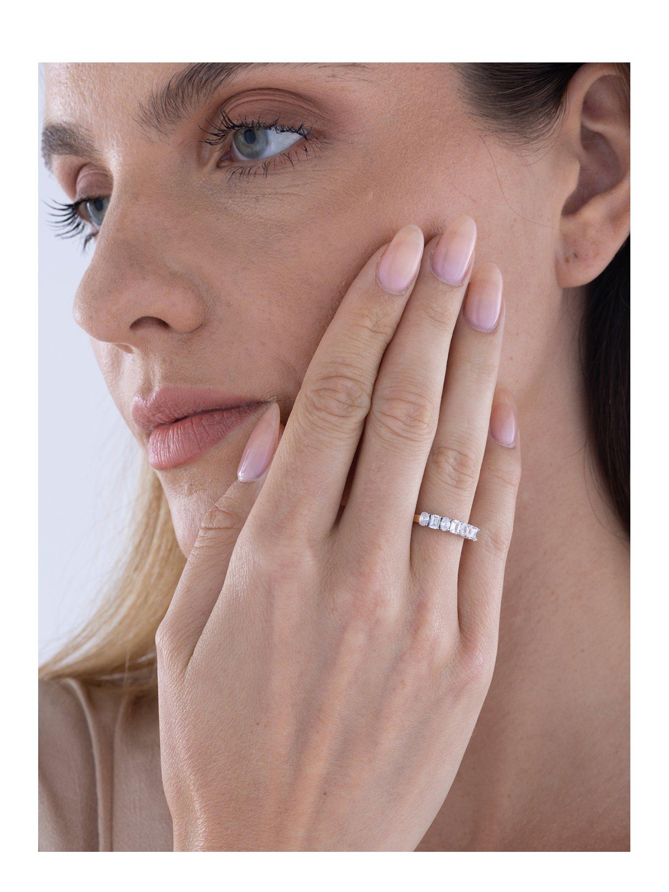 Image 2 of 5 of Love DIAMOND Diamond 7 Stone Shaped Ring (Oval And Emerald Cut) G VS+ Lab Grown