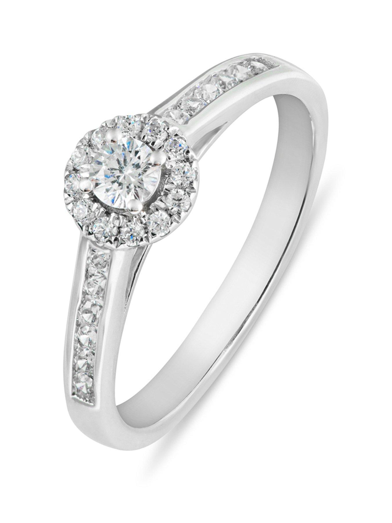 Image 1 of 5 of Love DIAMOND Diamond Halo Lab Grown Solitaire Ring