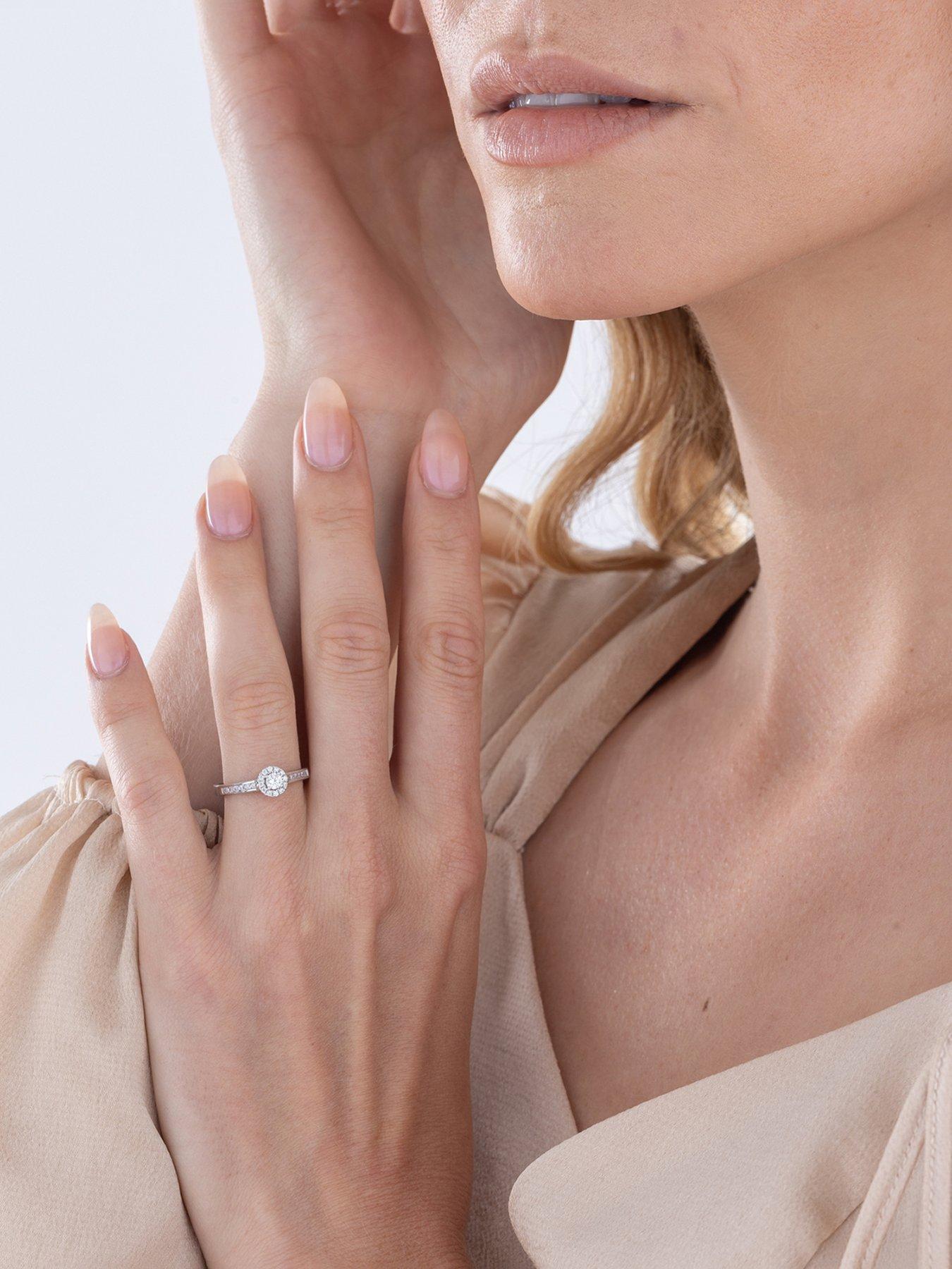 Image 3 of 5 of Love DIAMOND Diamond Halo Lab Grown Solitaire Ring