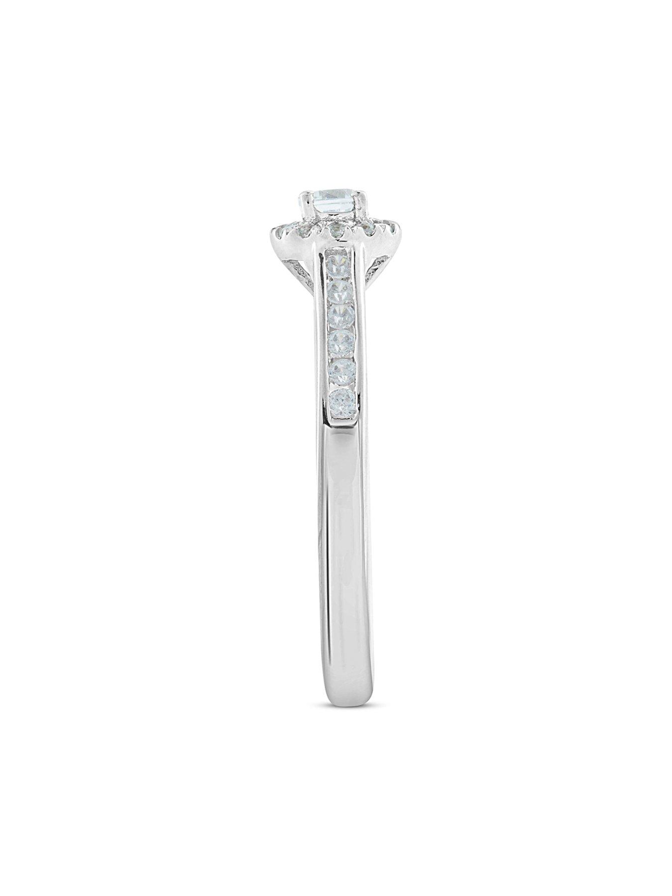 Image 5 of 5 of Love DIAMOND Diamond Halo Lab Grown Solitaire Ring