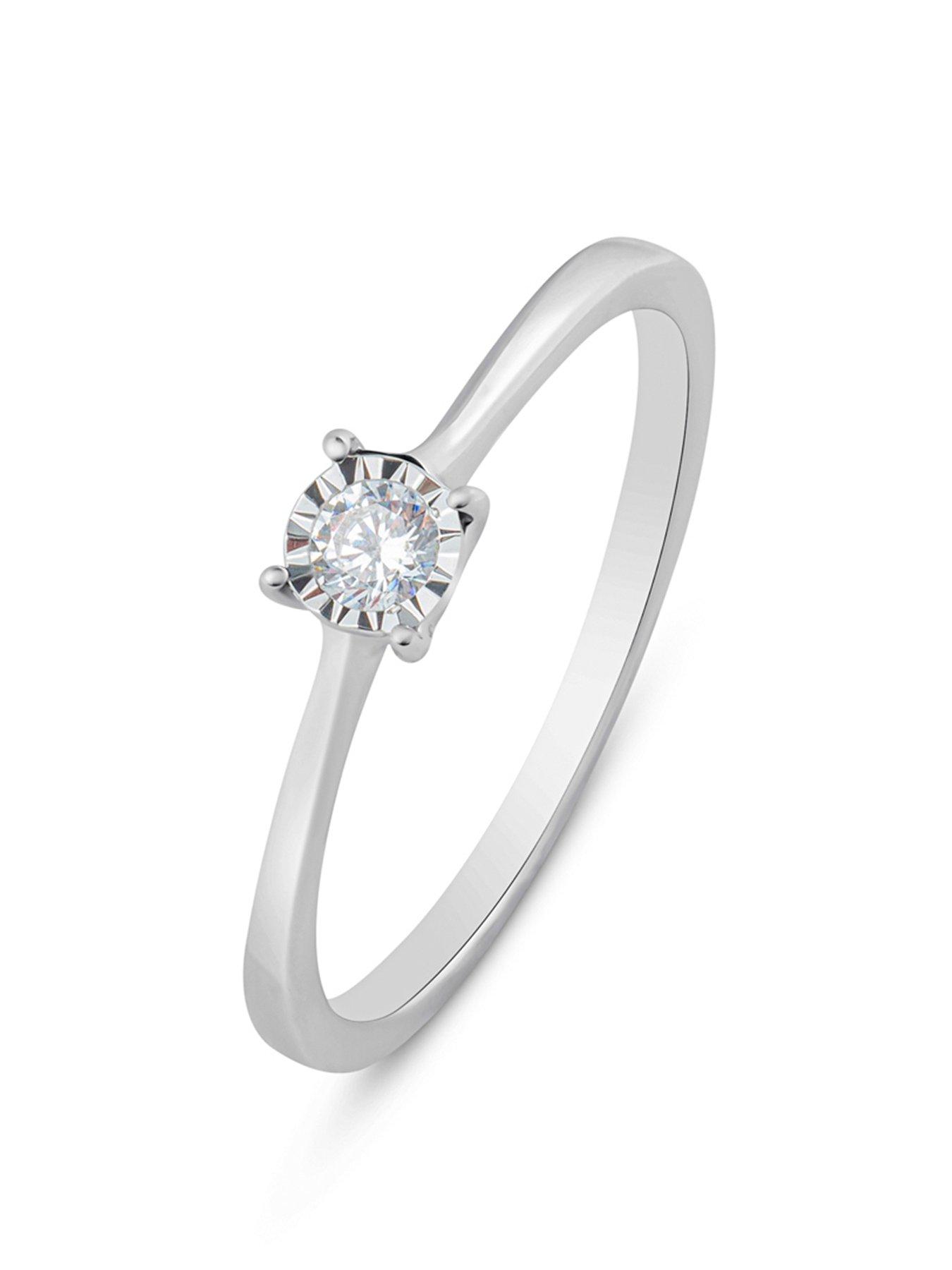 Product photograph of Love Diamond Diamond Illusion Solitaire Ring G Vs Lab Grown from very.co.uk