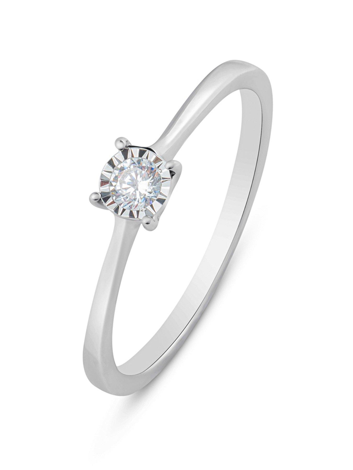 Image 1 of 5 of Love DIAMOND Diamond Illusion Solitaire Ring Lab Grown