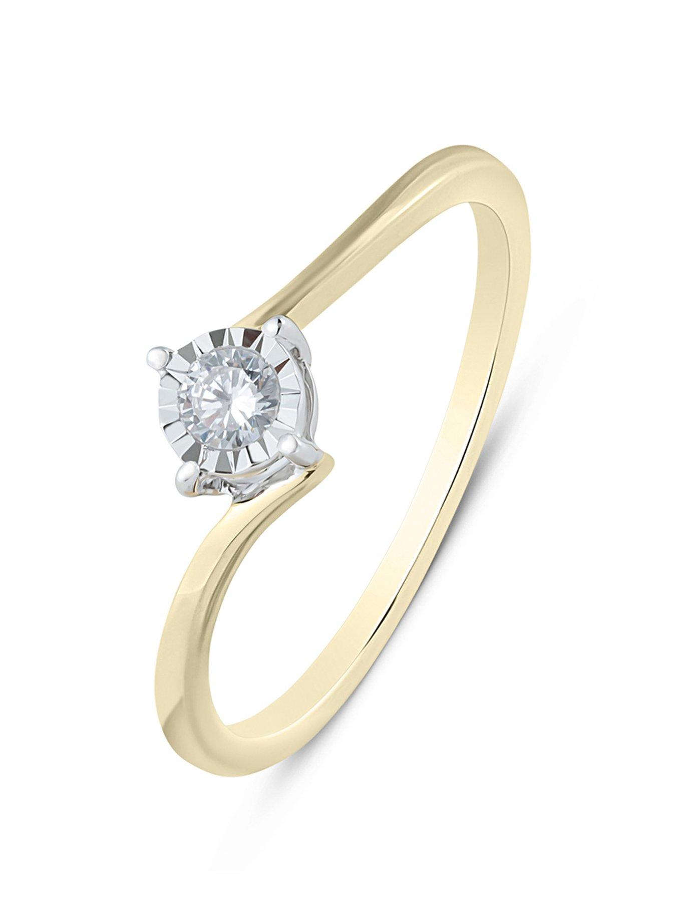 Product photograph of Love Diamond Diamond Illusion Solitaire Ring G Vs Lab Grown from very.co.uk