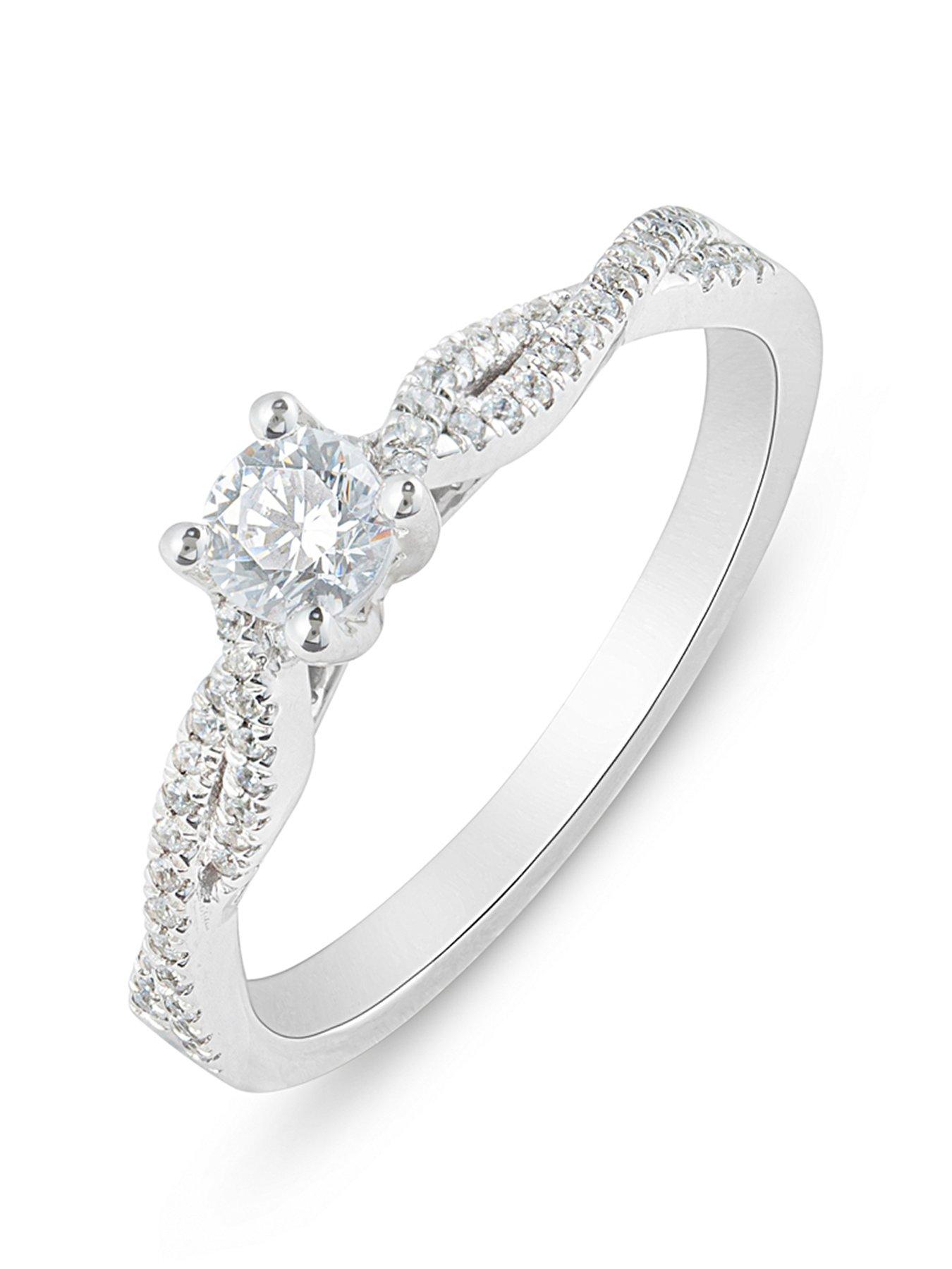 undefined Diamond Twisted Band Solitaire Ring G VS+ Lab Grown