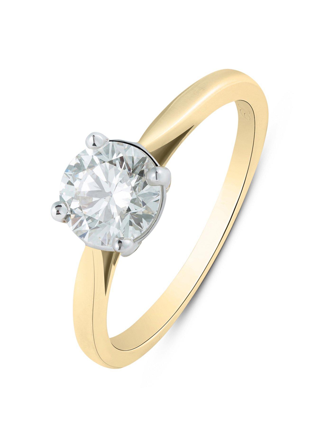 Product photograph of Love Diamond 1ct Round Diamond Solitaire Ring G Vs Lab Grown from very.co.uk