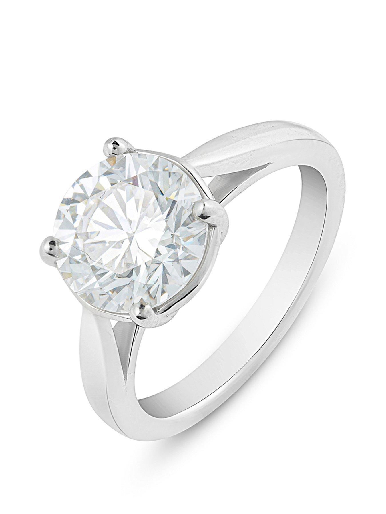 Product photograph of Love Diamond 3ct Round Diamond Solitaire Ring G Vs Lab Grown from very.co.uk